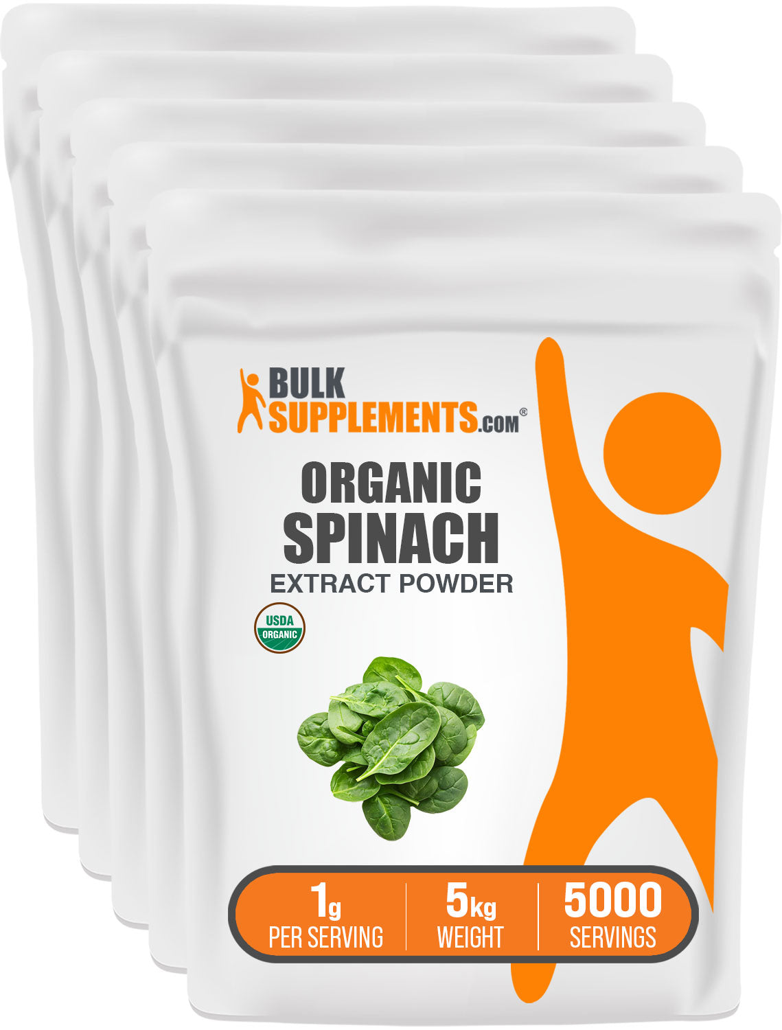BulkSupplements.com Organic Spinach Extract Powder 5kg bag image