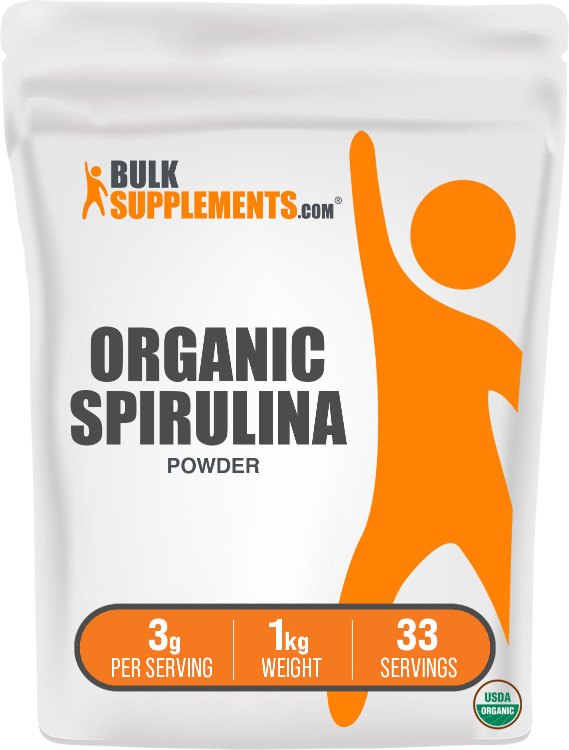 BulkSupplements.com Organic Spirulina Powder 1kg Bag