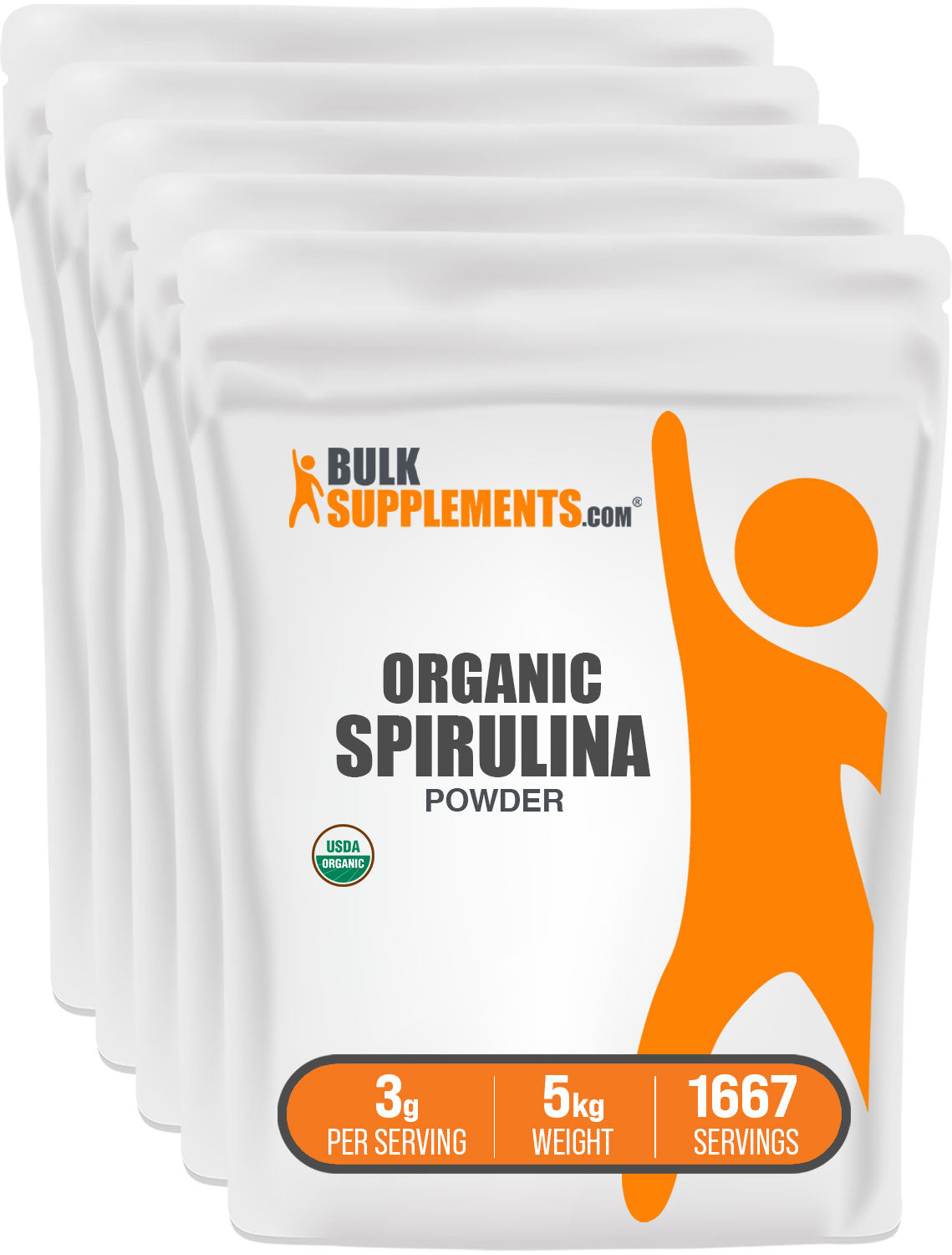 BulkSupplements.com Organic Spirulina Powder 5kg bag image