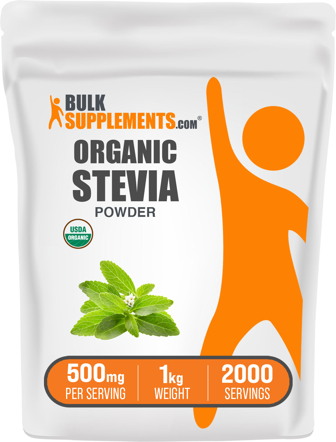 BulKSupplements.com Organic Stevia Leaf Powder 1kg bag image