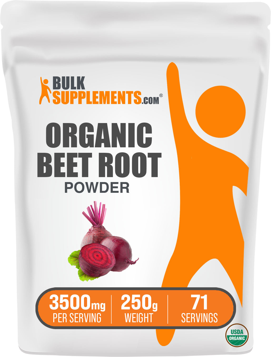 BulkSupplements Organic Beet Root Powder 250g bag