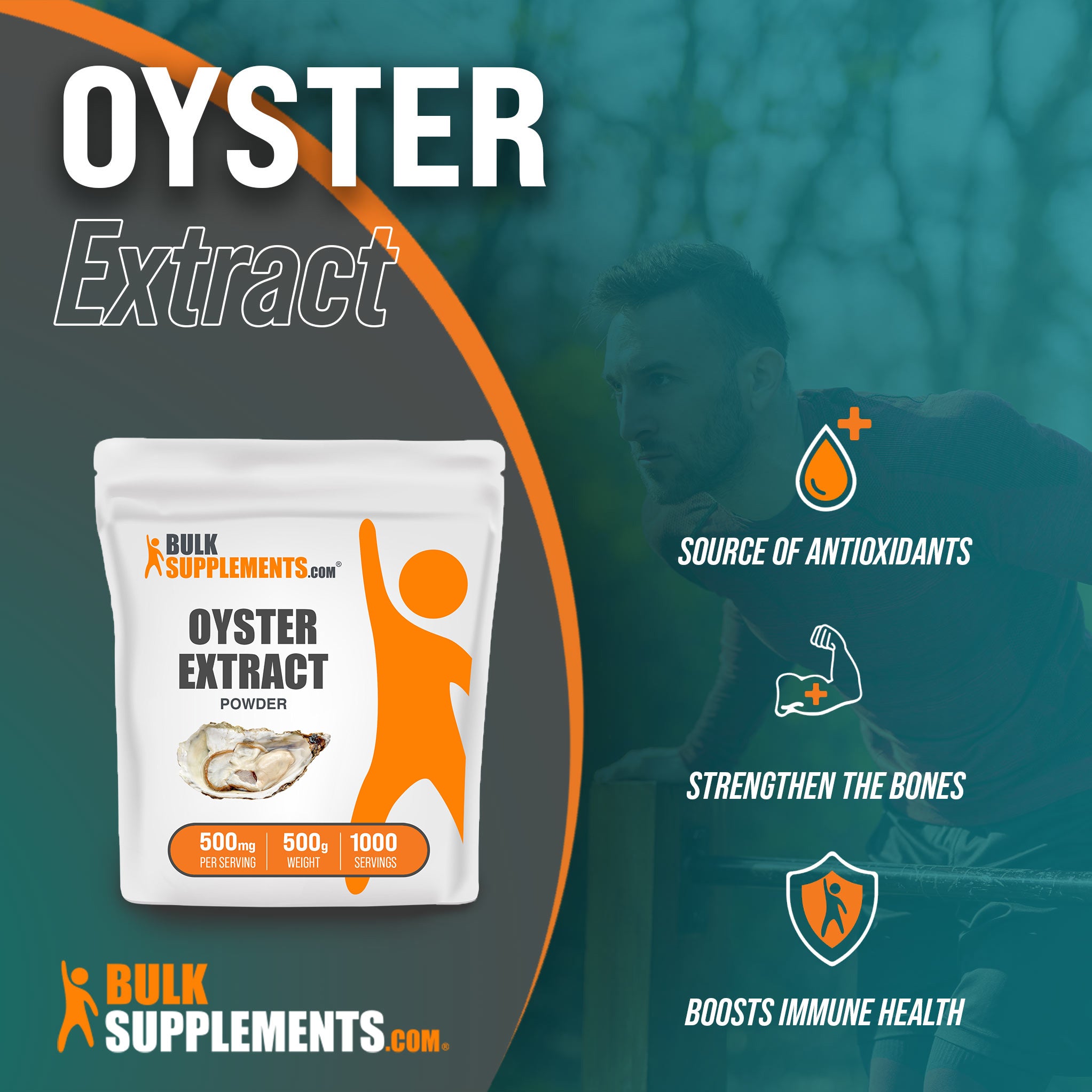 Benefits of Oyster Extract: source of antioxidants, strengthen the bones, boosts immune health