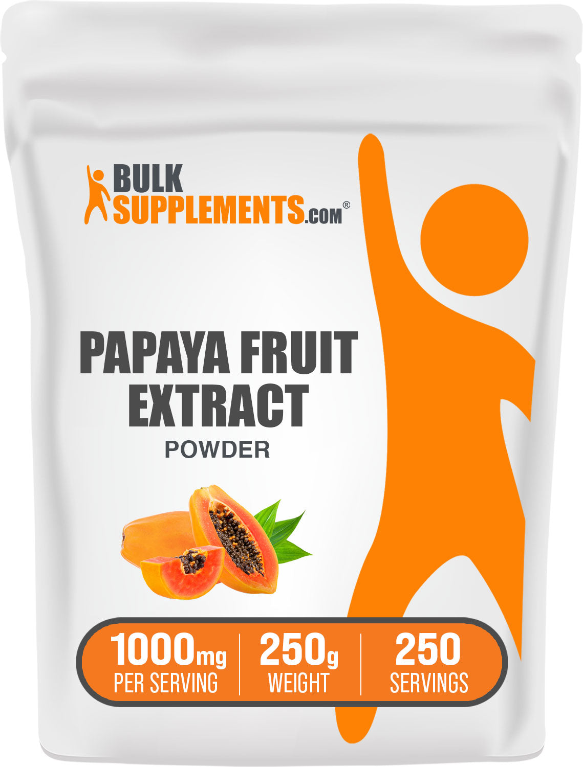 BulkSupplements.com Papaya Fruit Extract Powder 250g Bag