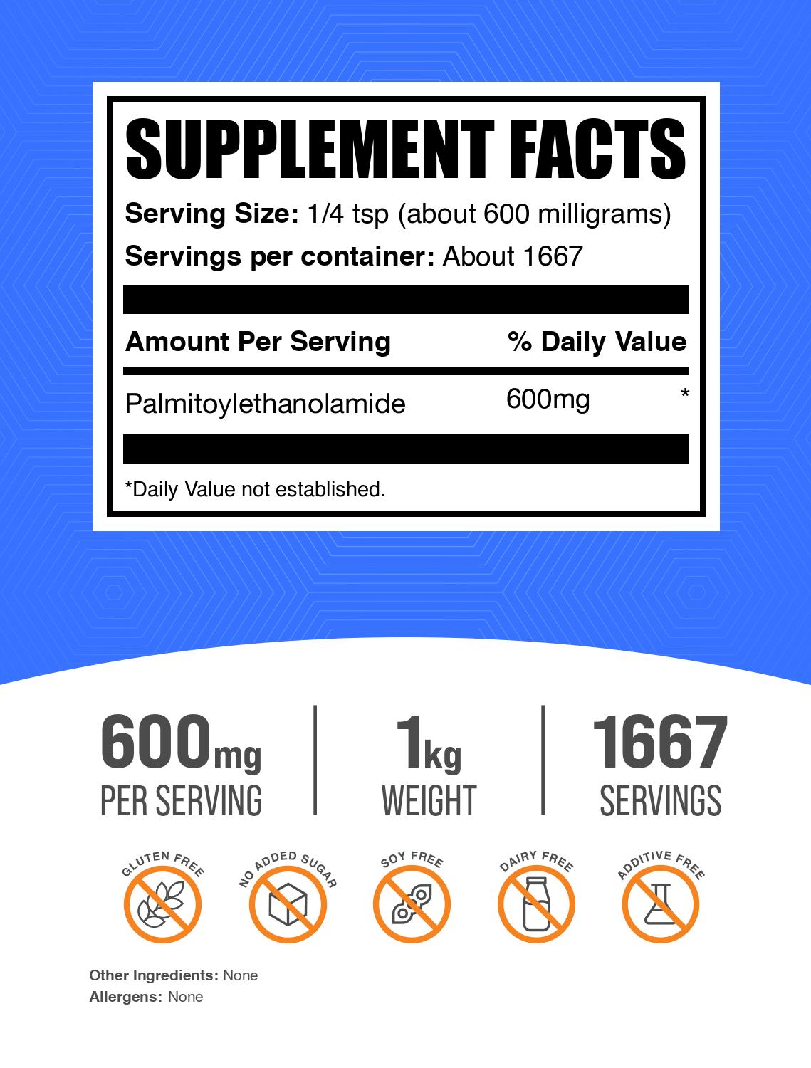 Palmitoylethanolamide (PEA) powder label 1kg