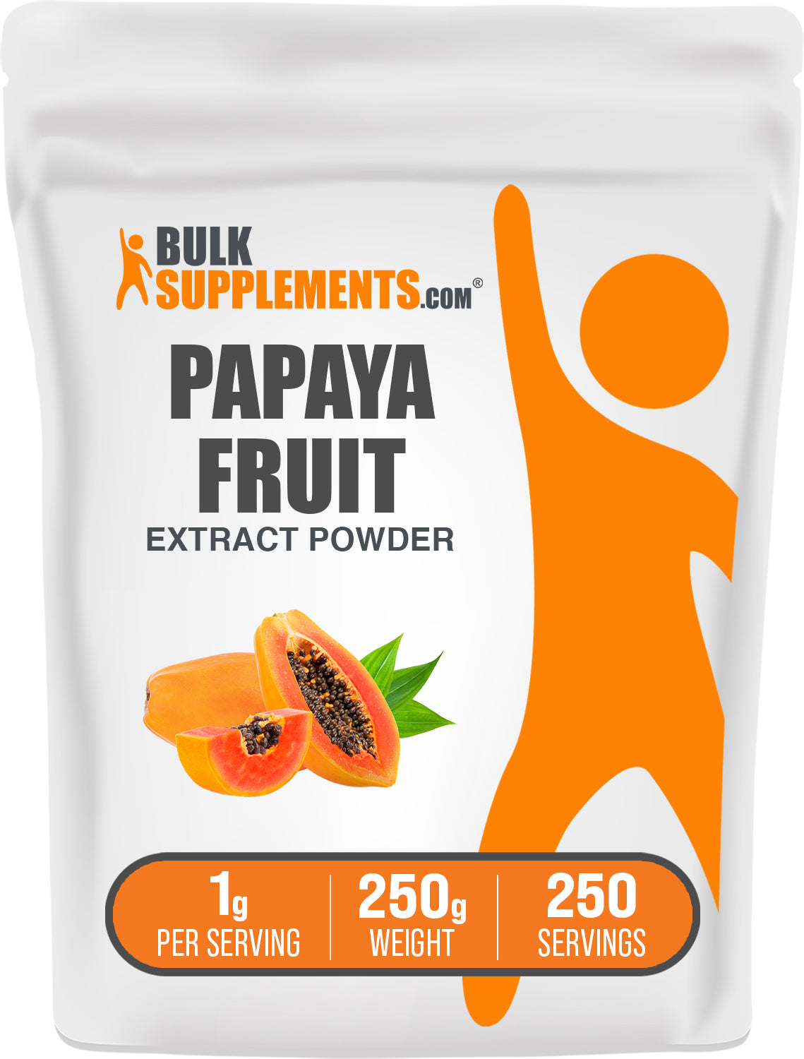 BulkSupplements.com Papaya Fruit Extract Powder 250g bag image