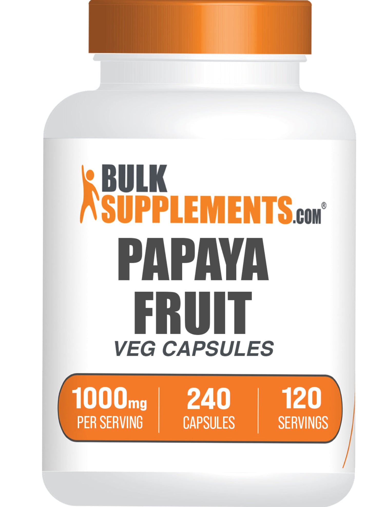 BulkSupplements.com Papaya Fruit Extract 240 capsules bottle image