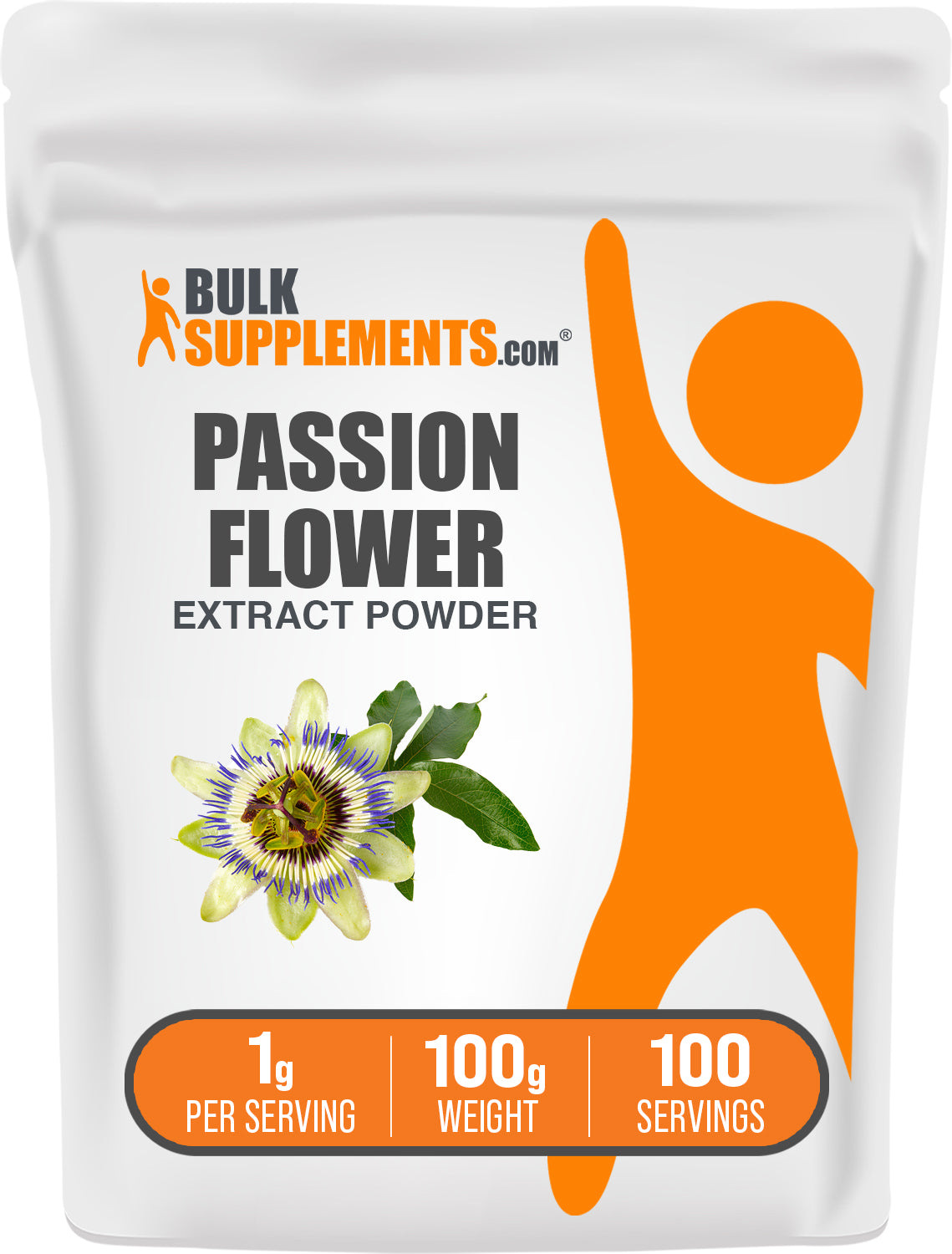 BulkSupplements.com Passion Flower Extract Powder 100g bag image
