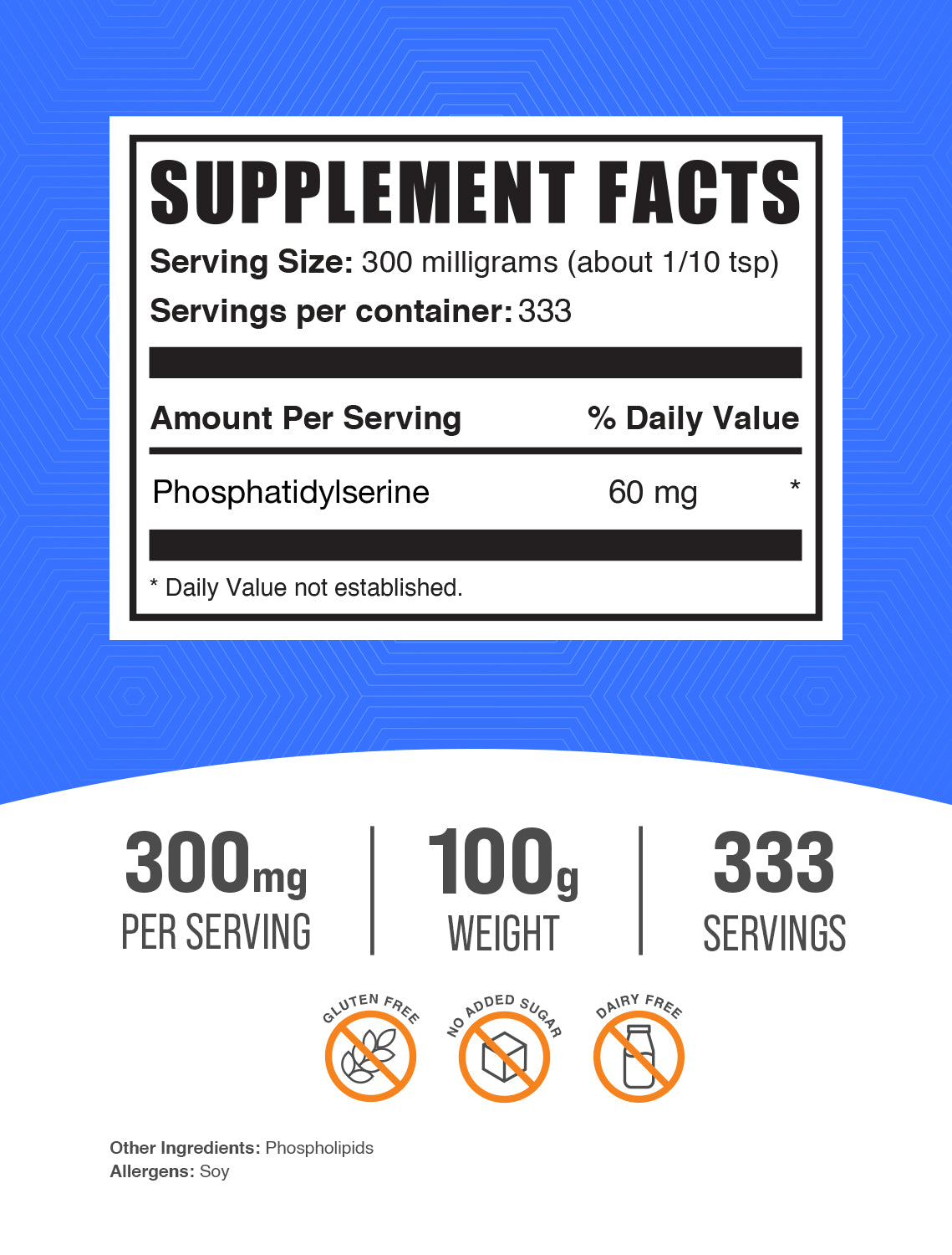 Phosphatidylserine Powder 100g Label
