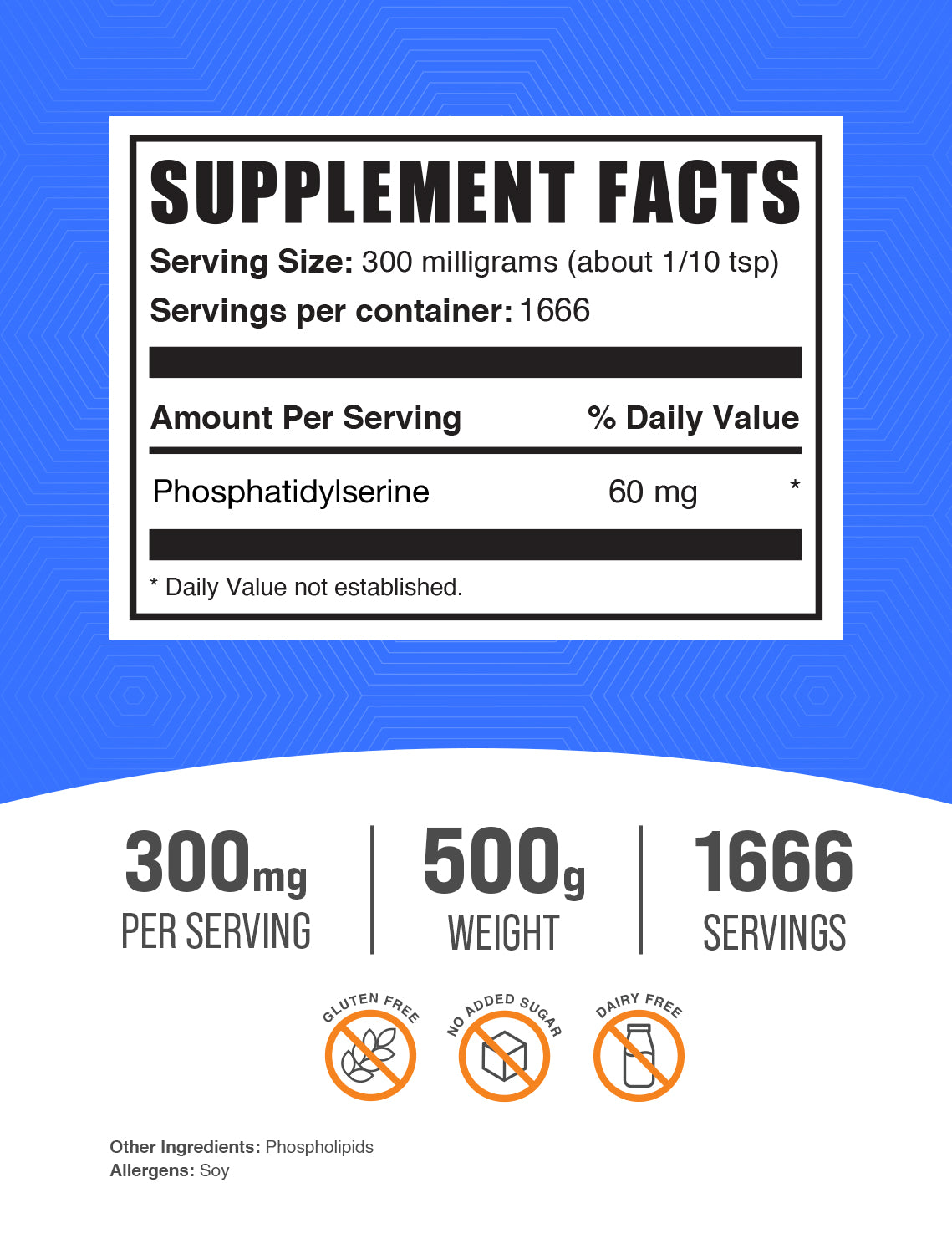 Phosphatidylserine Powder 500g Label