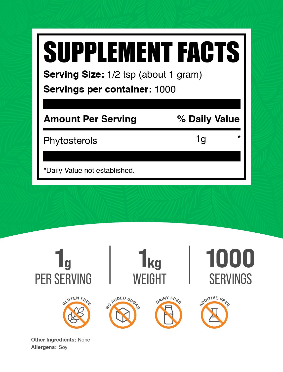 Phytosterols powder label 1kg