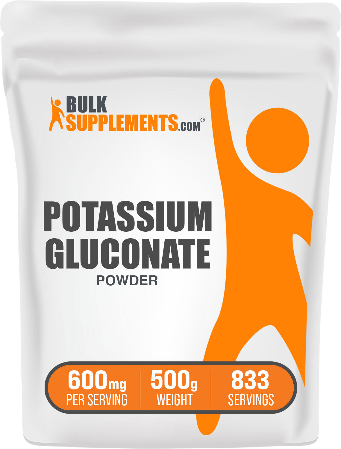 BulkSupplements.com Potassium Gluconate Powder 500g bag