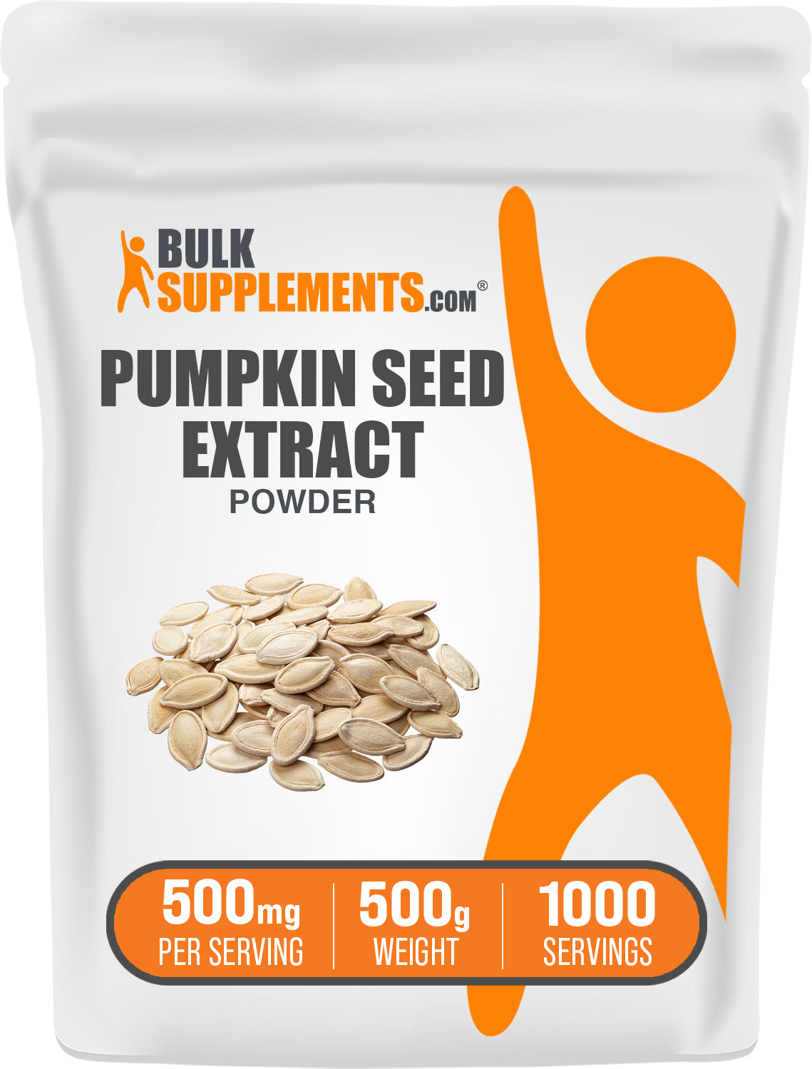 BulkSupplements.com Pumpkin Seed Extract Powder 500g bag image