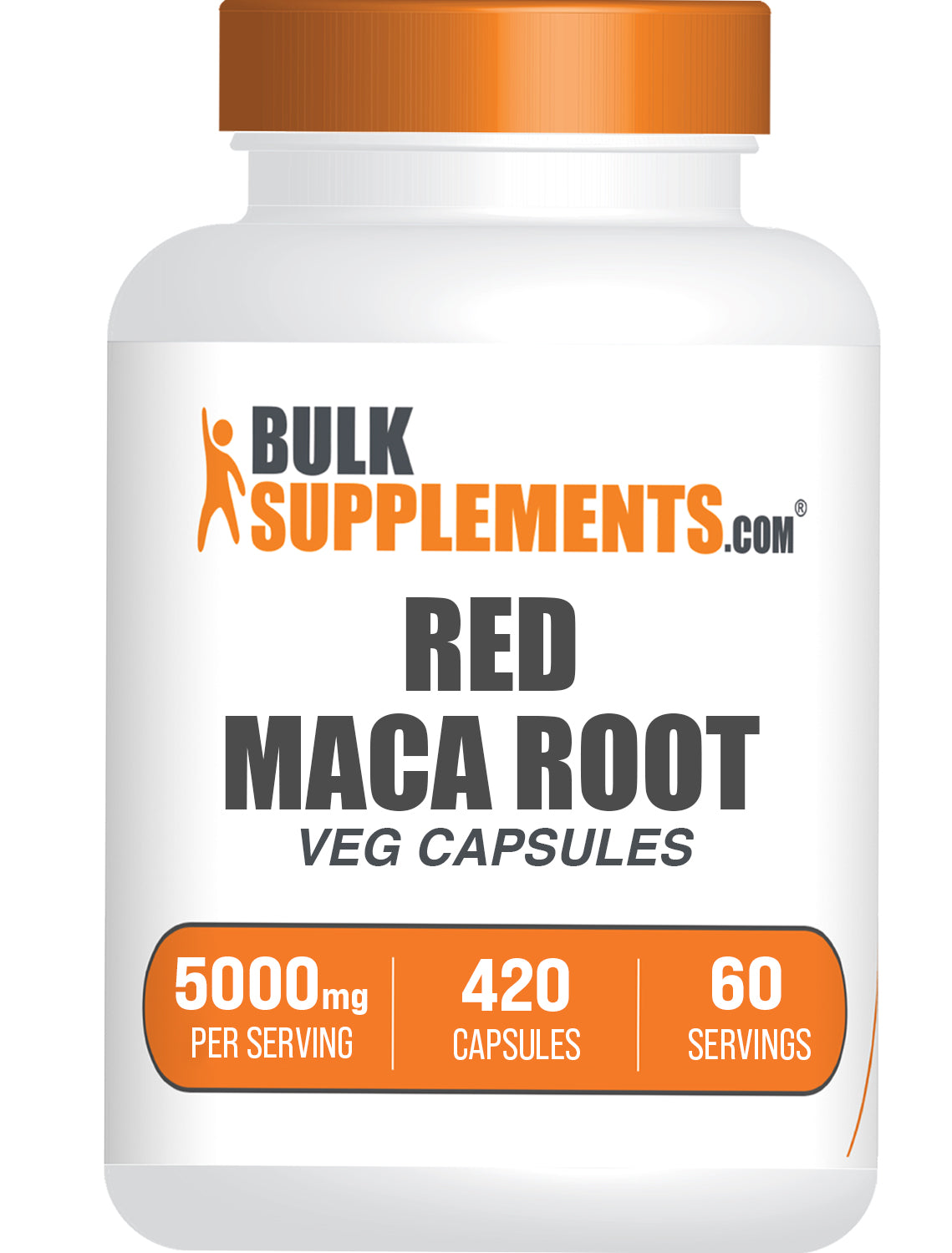 BulkSupplements.com Red Maca Root 420 Capsules bottle image