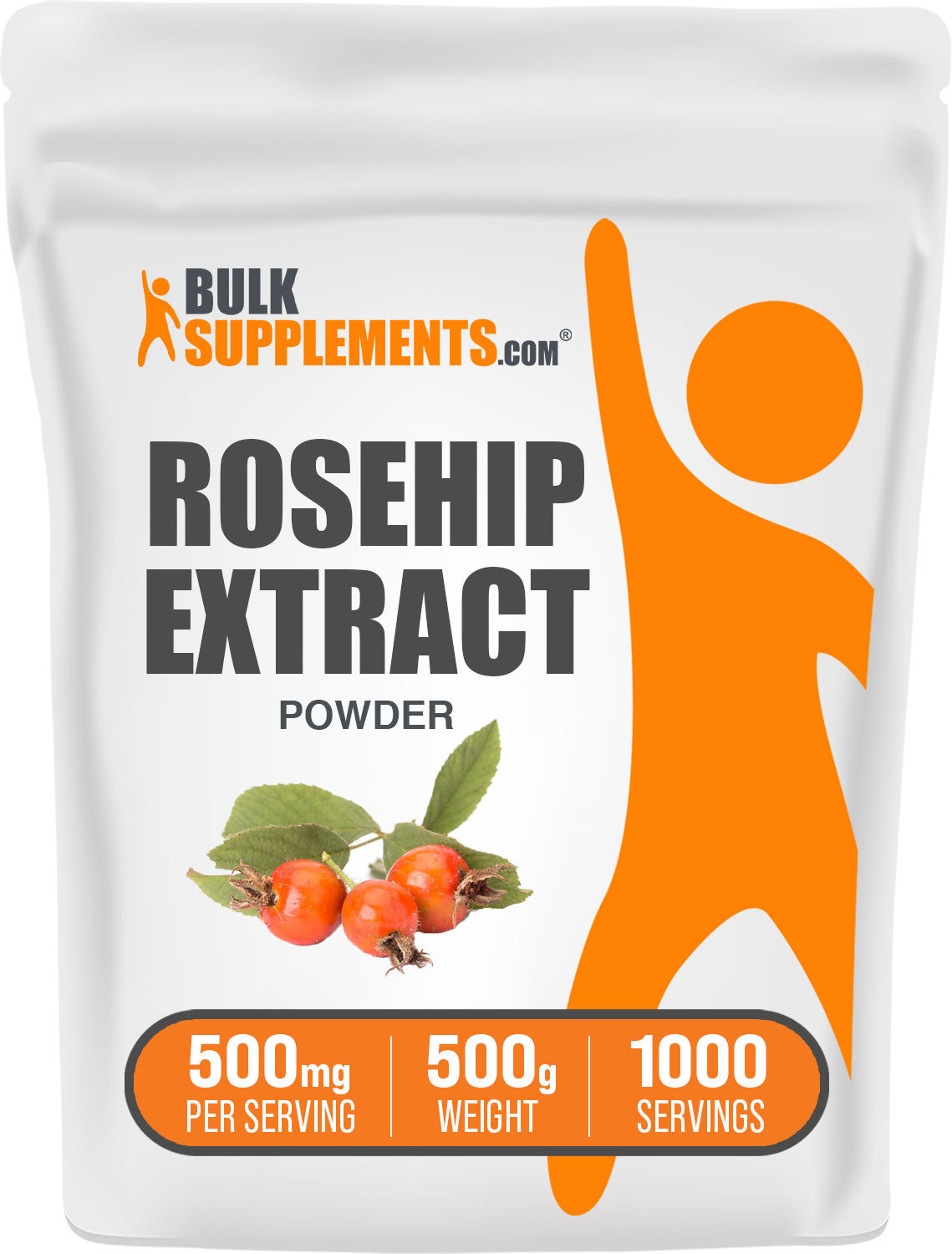 BulkSupplements.com Rosehip Extract Powder 500g Bag