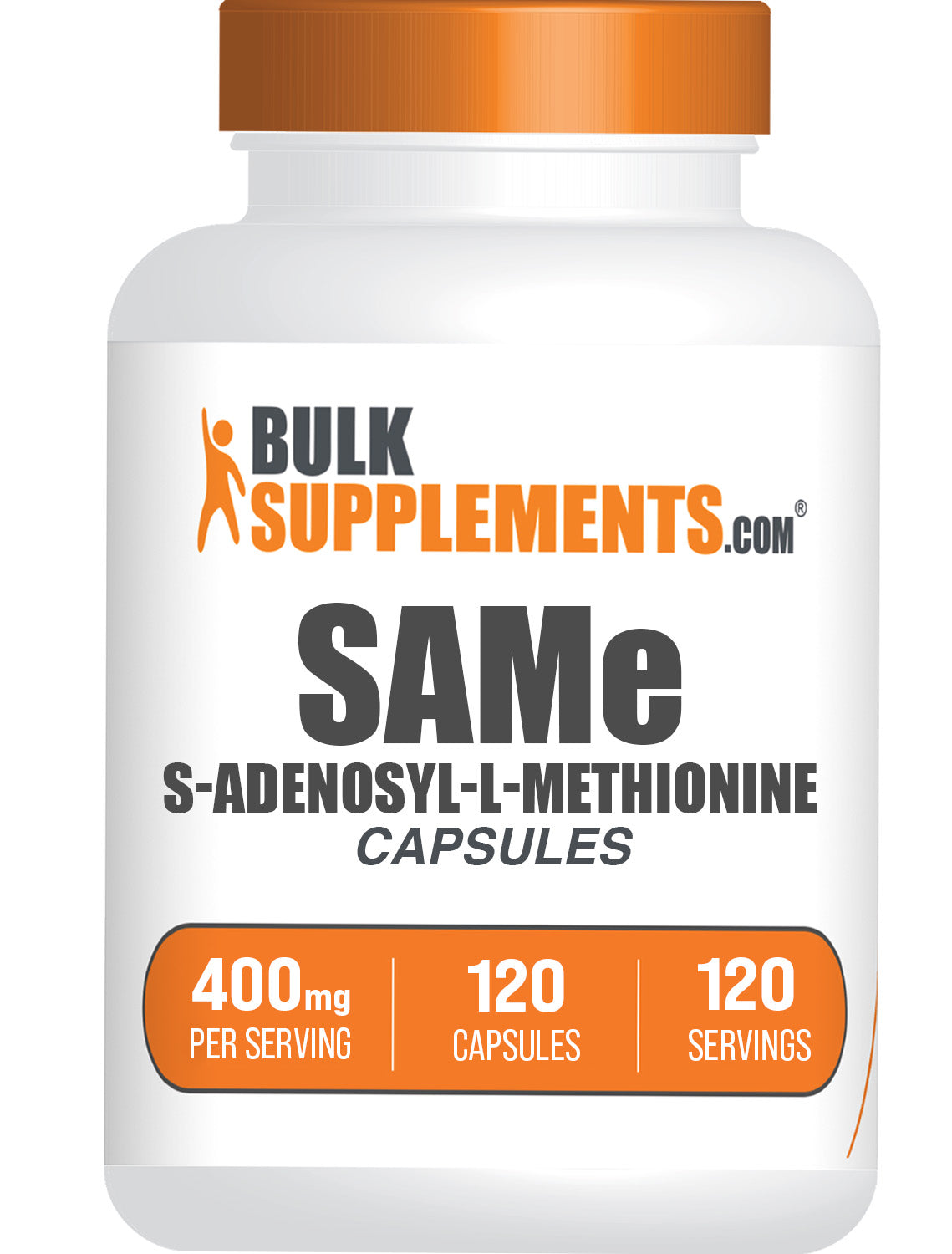 BulkSupplements.com SAMe (S-Adenosyl-L-Methionine Disulfate Tosylate) 120 capsules bottle image