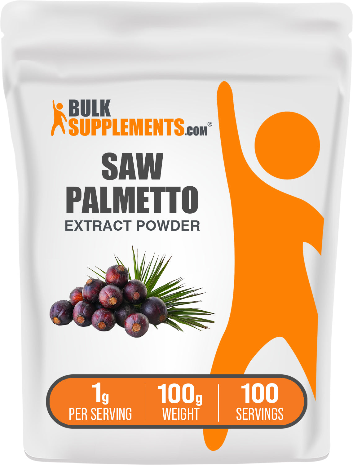 BulkSupplements.com Saw Palmetto Extract Powder 100g bag image