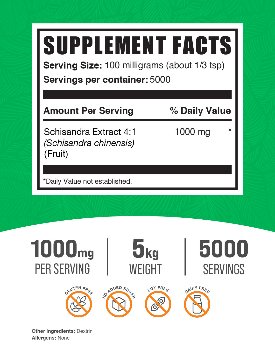 Schisandra Extract Powder 5kg Label