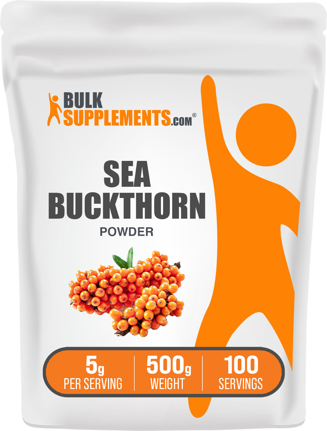 BulkSupplements.com Sea Buckthorn Powder 500g Bag