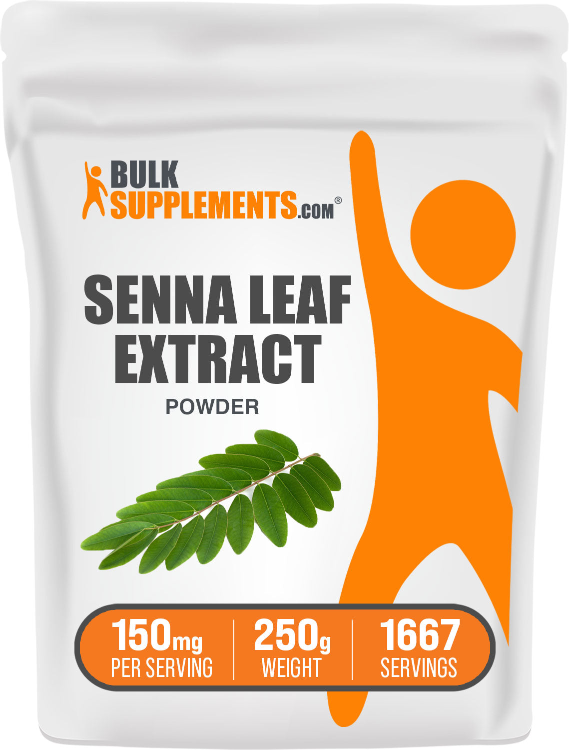 BulkSupplements.com Senna Leaf Extract Powder 250g Bag