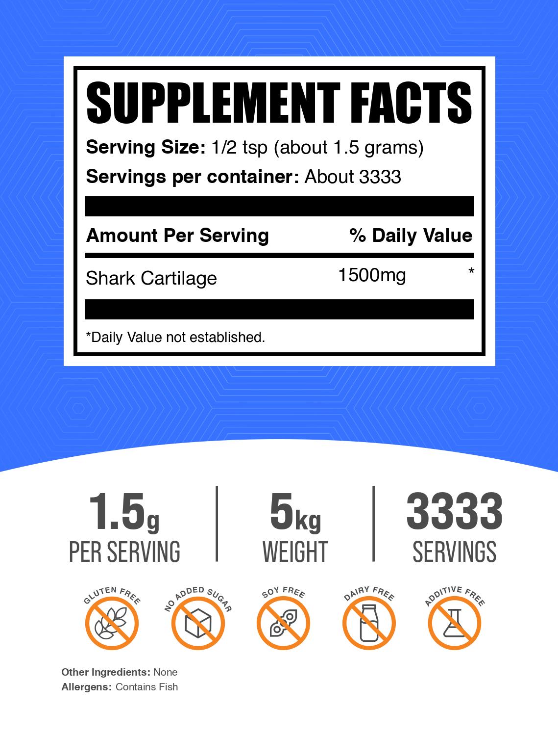 Shark cartilage extract powder label 5kg