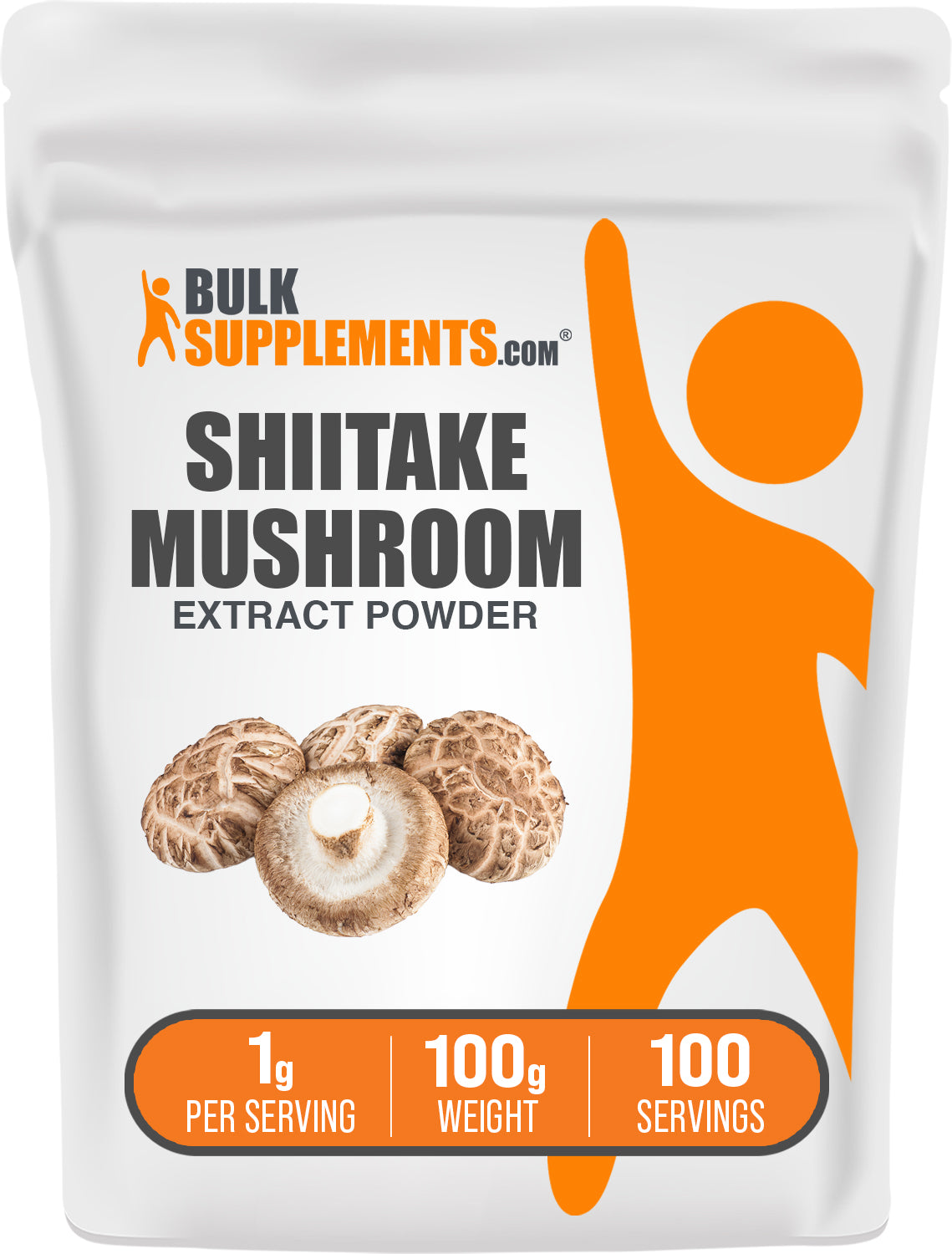 BulkSupplements.com Shiitake Mushroom Extract Powder 100g bag image