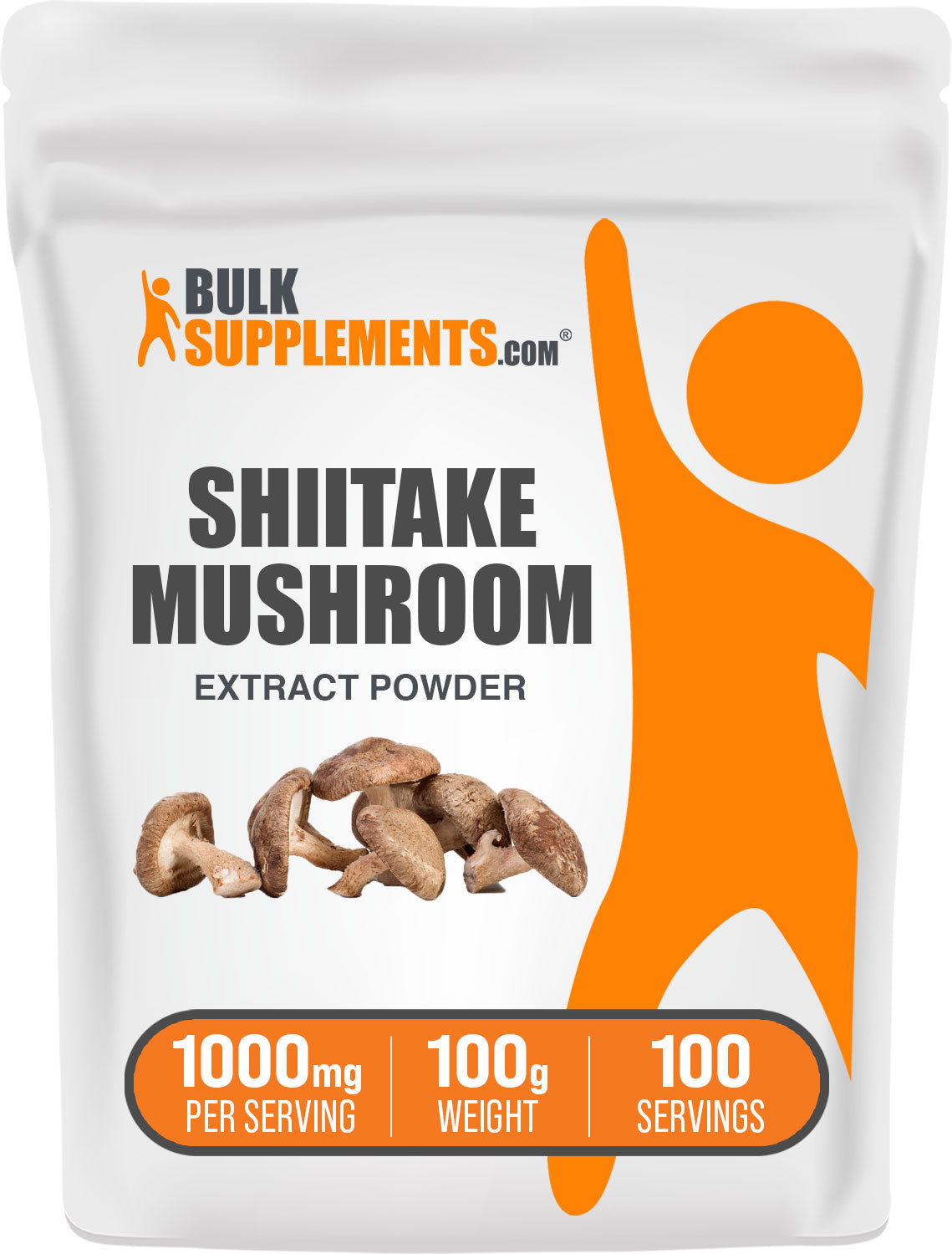 BulkSupplements Shiitake Mushroom Extract Powder 100g bag