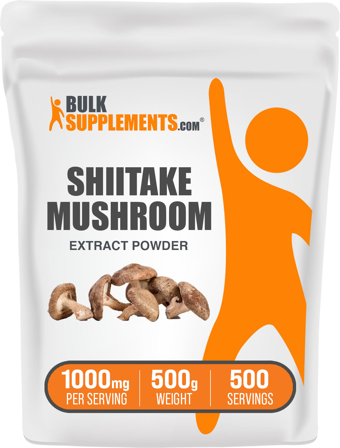BulkSupplements Shiitake Mushroom Extract Powder 500g bag