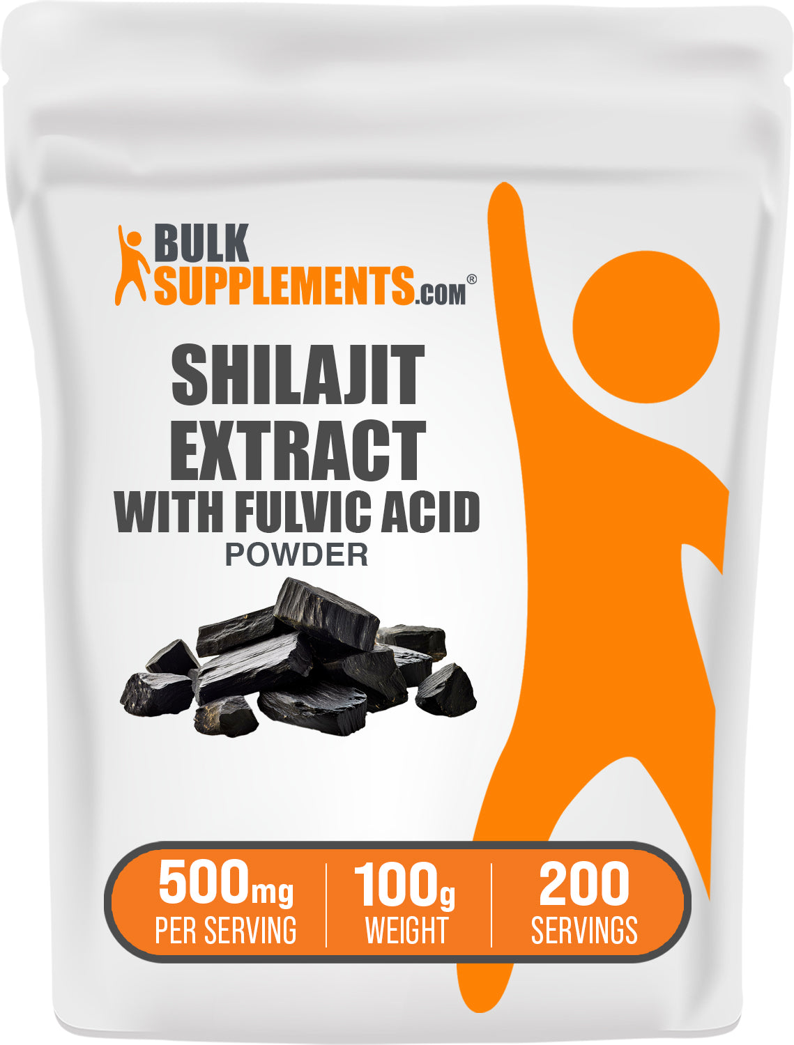BulkSupplements.com Shilajit Extract Powder 100g bag image