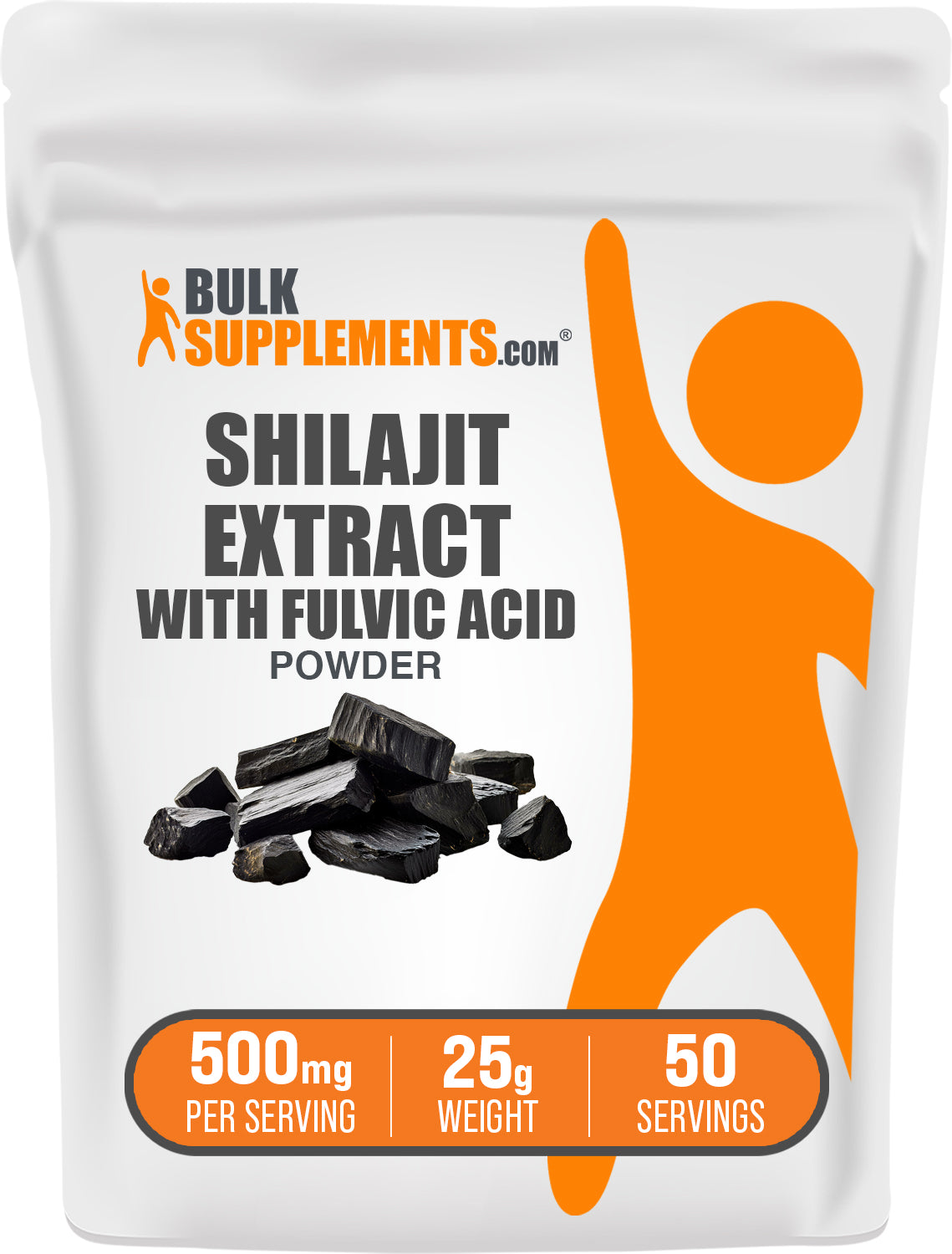 BulkSupplements.com Shilajit Extract Powder 25g bag image