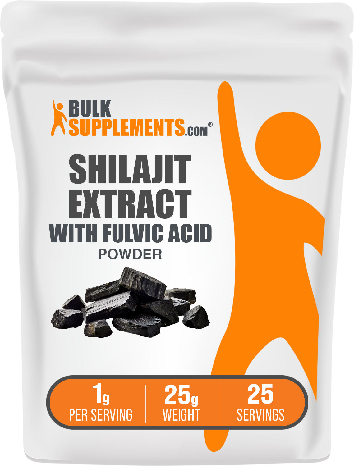 BulkSupplements.com Shilajit Extract Powder 25g bag image