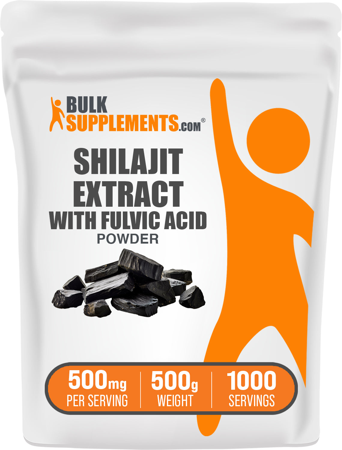 BulkSupplements.com Shilajit Extract Powder 500g bag image