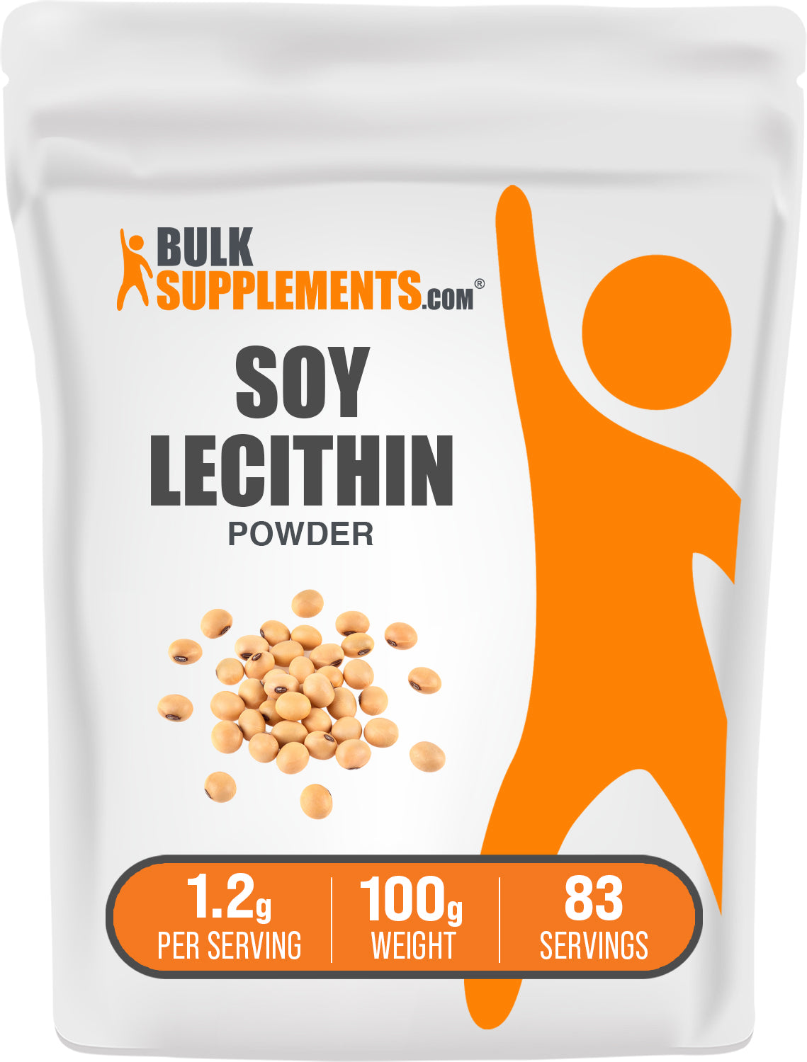 BulkSupplements.com Soy Lecithin Powder 100g bag image