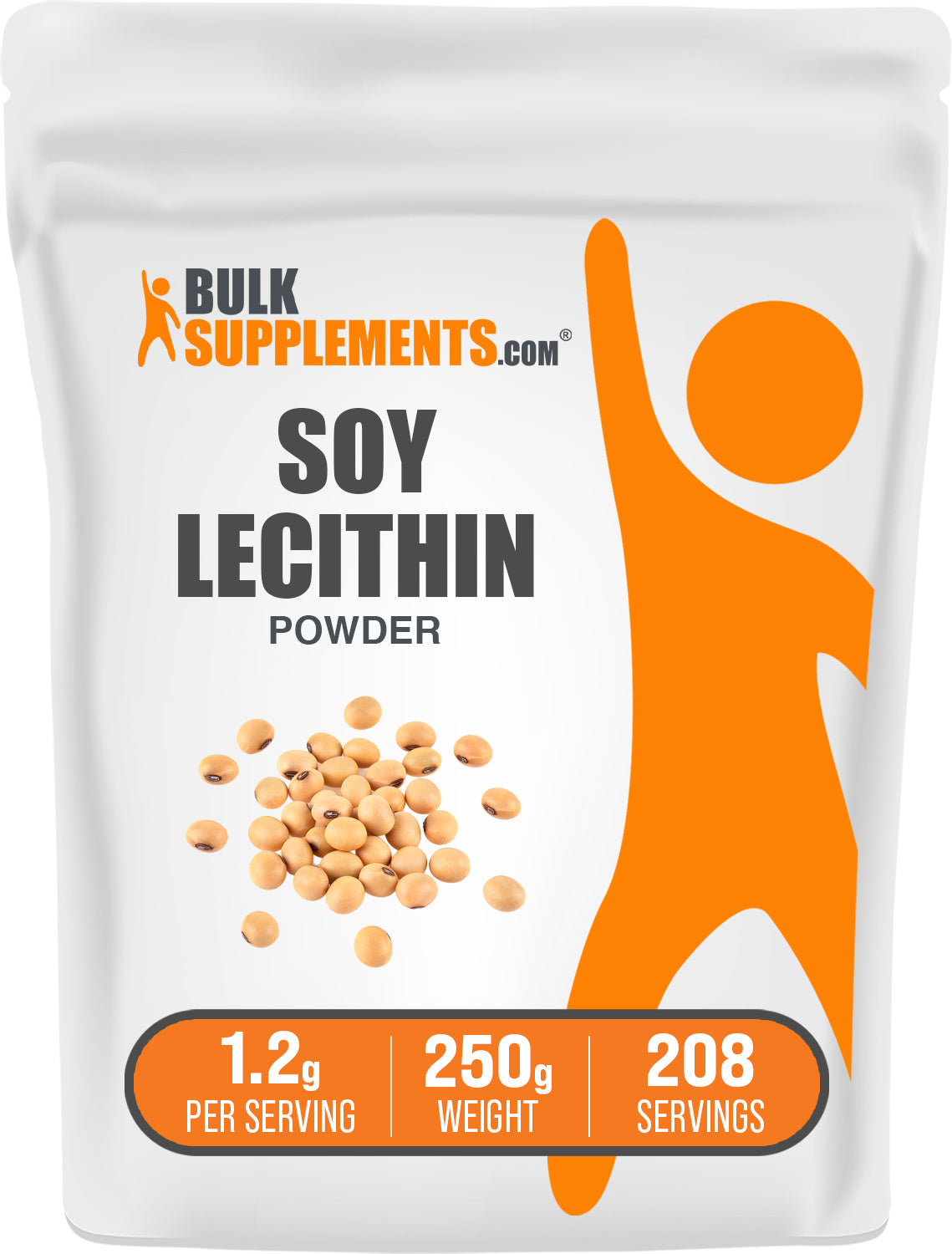 BulkSupplements.com Soy Lecithin Powder 250g bag image