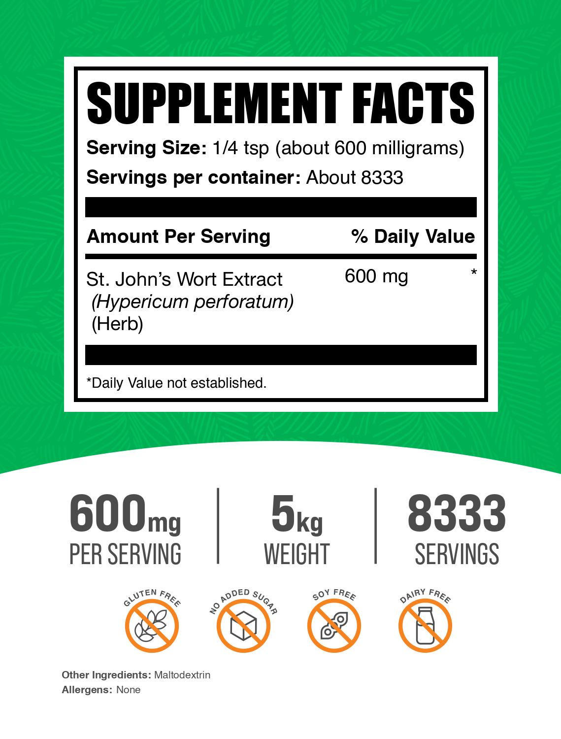 St. John's Wort powder label 5kg
