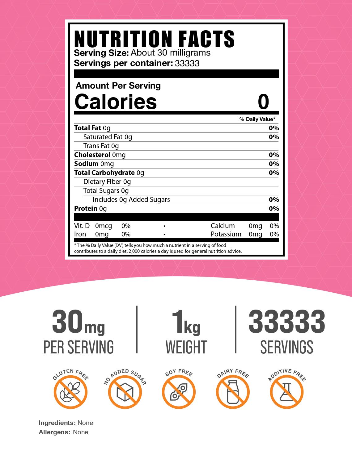 Sucralose Powder 1kg Label