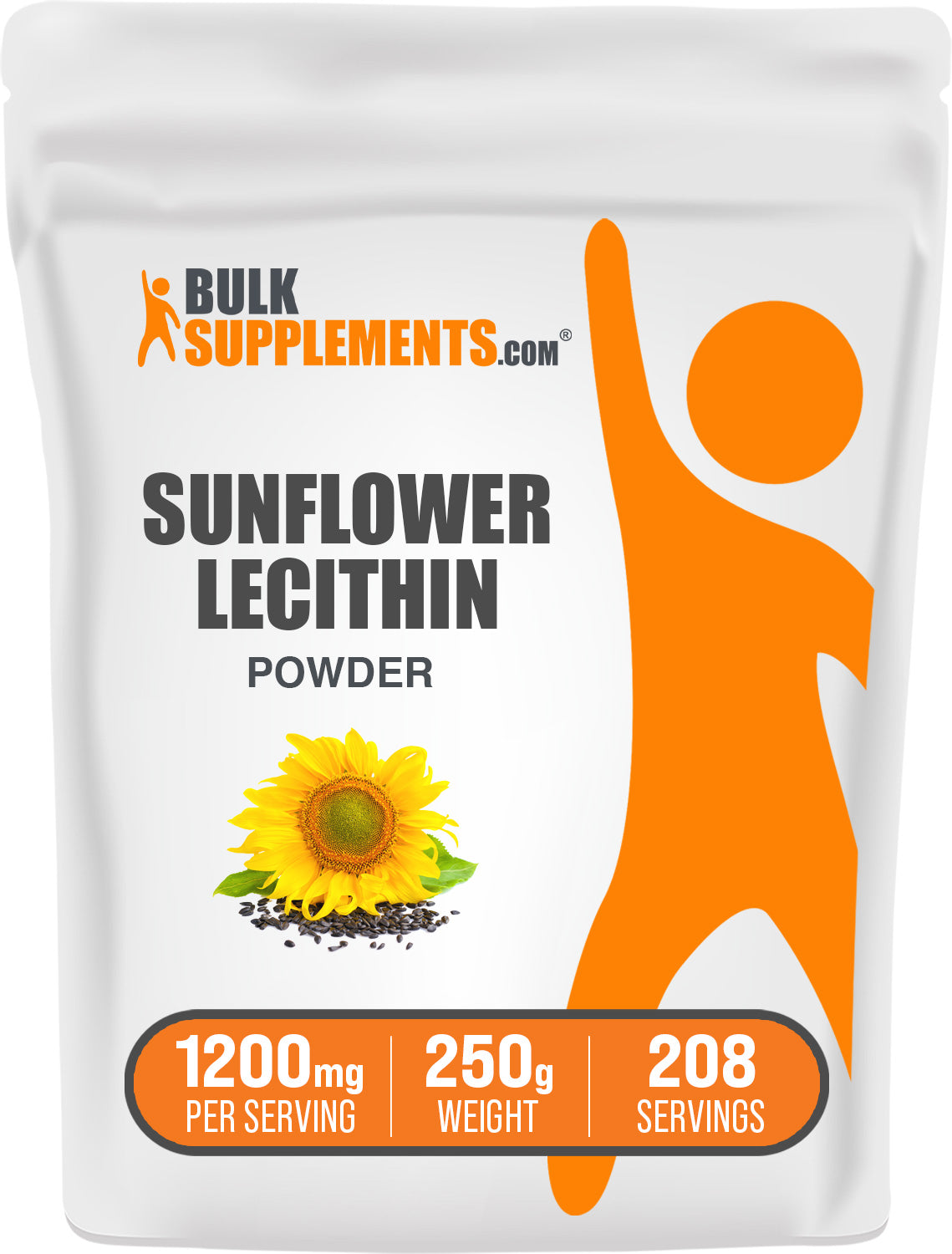 BulkSupplements Sunflower Lecithin Powder 250g Bag