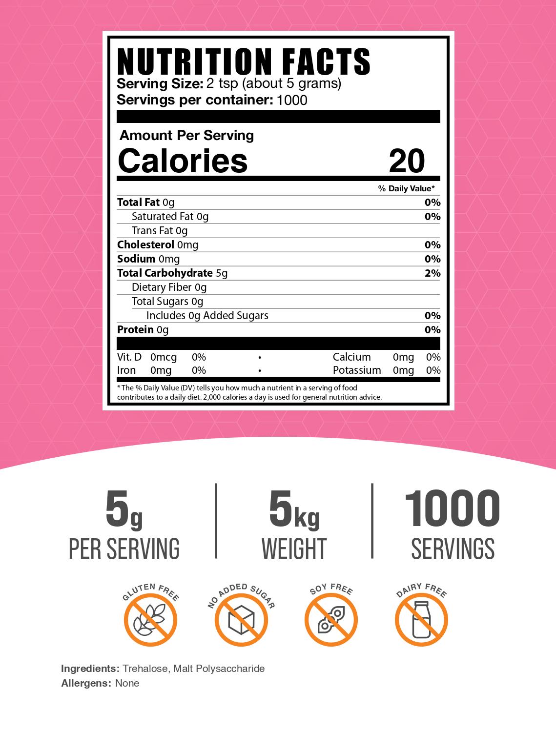 Trehalose powder label 5kg
