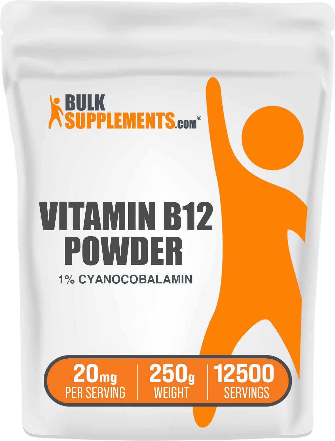 BulkSupplements Vitamin B12 Powder 1% Cyanocobalamin 250g bag