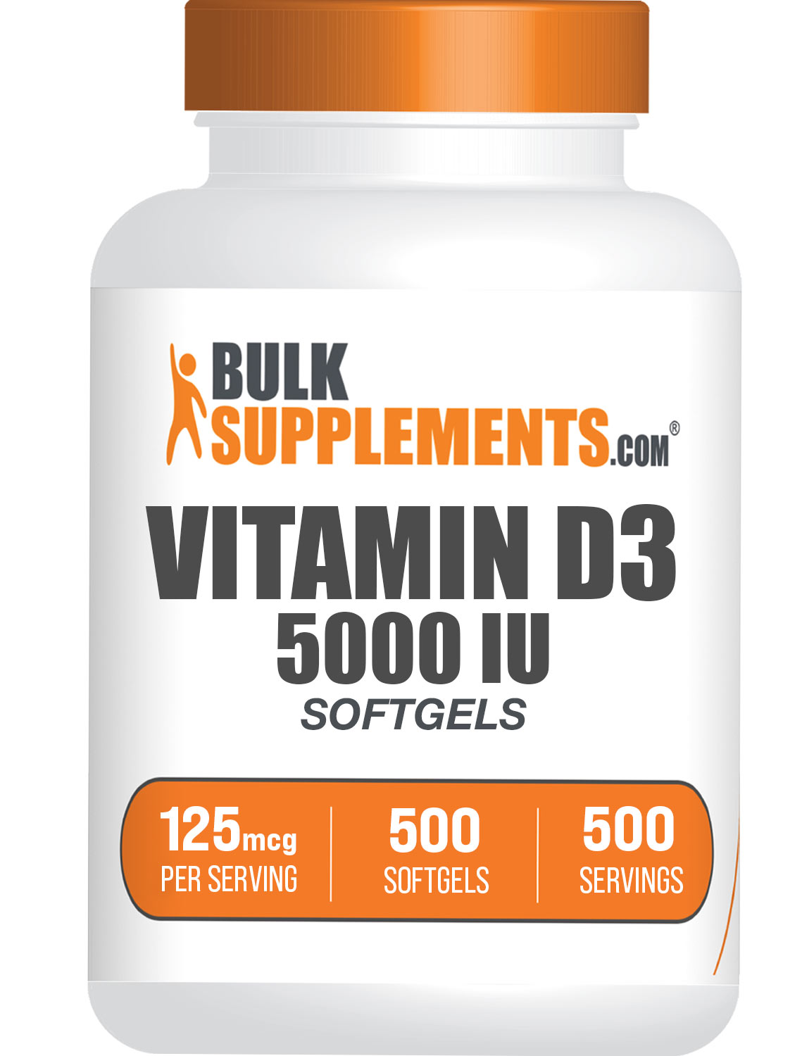 BulkSupplements.com Vitamin D3 5000 IU 500 softgels bottle image