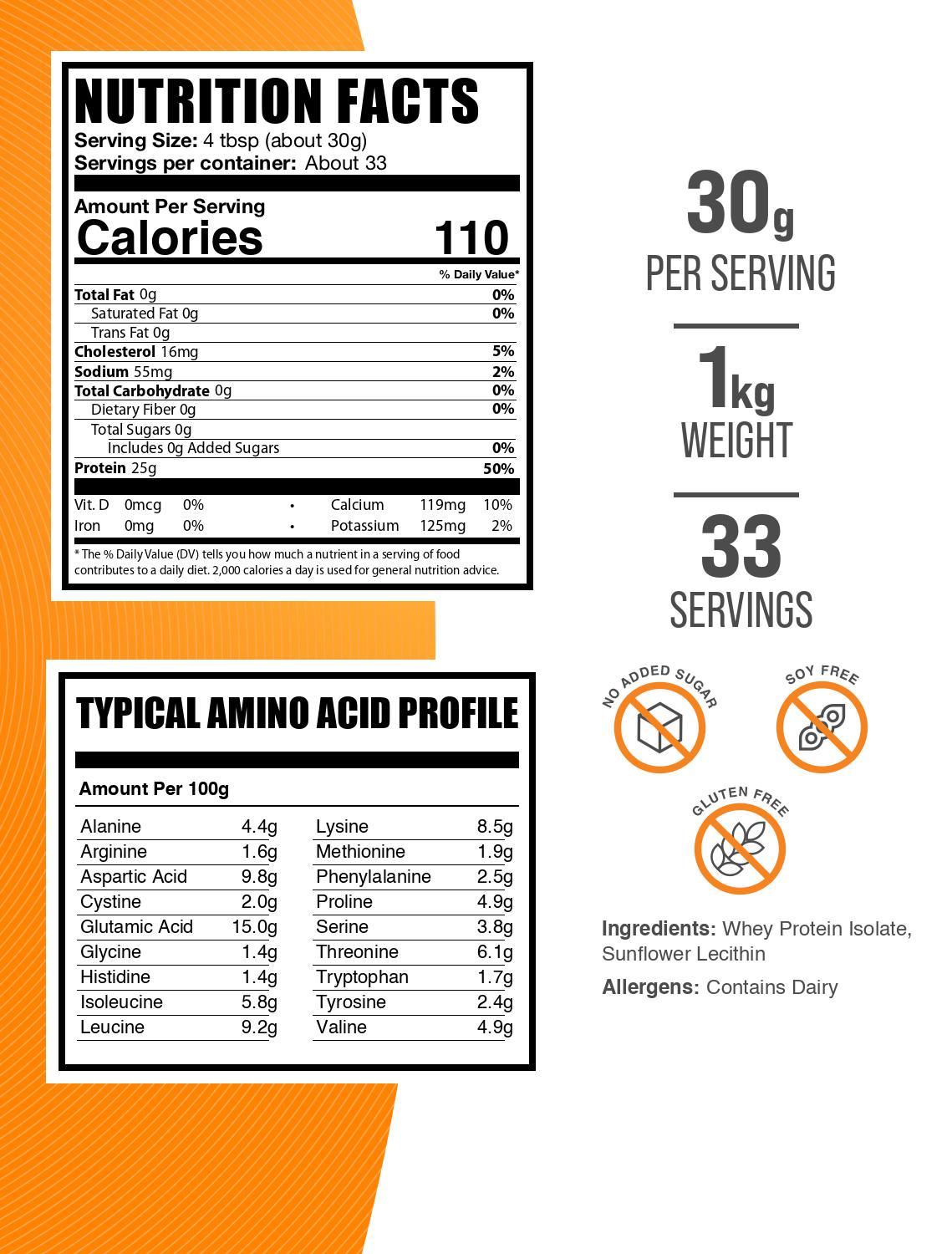 Whey Protein Hydrolyzed Powder 1kg Label V008