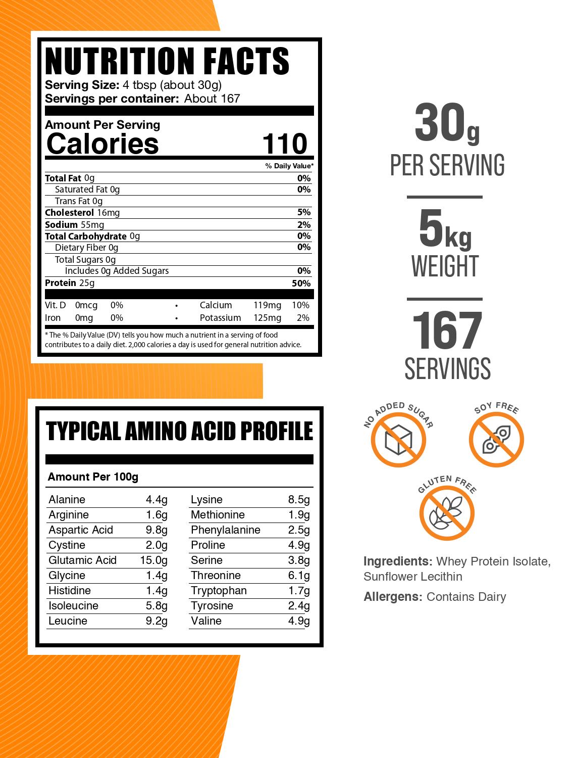 Whey Protein Hydrolyzed Powder 5kg Label V008