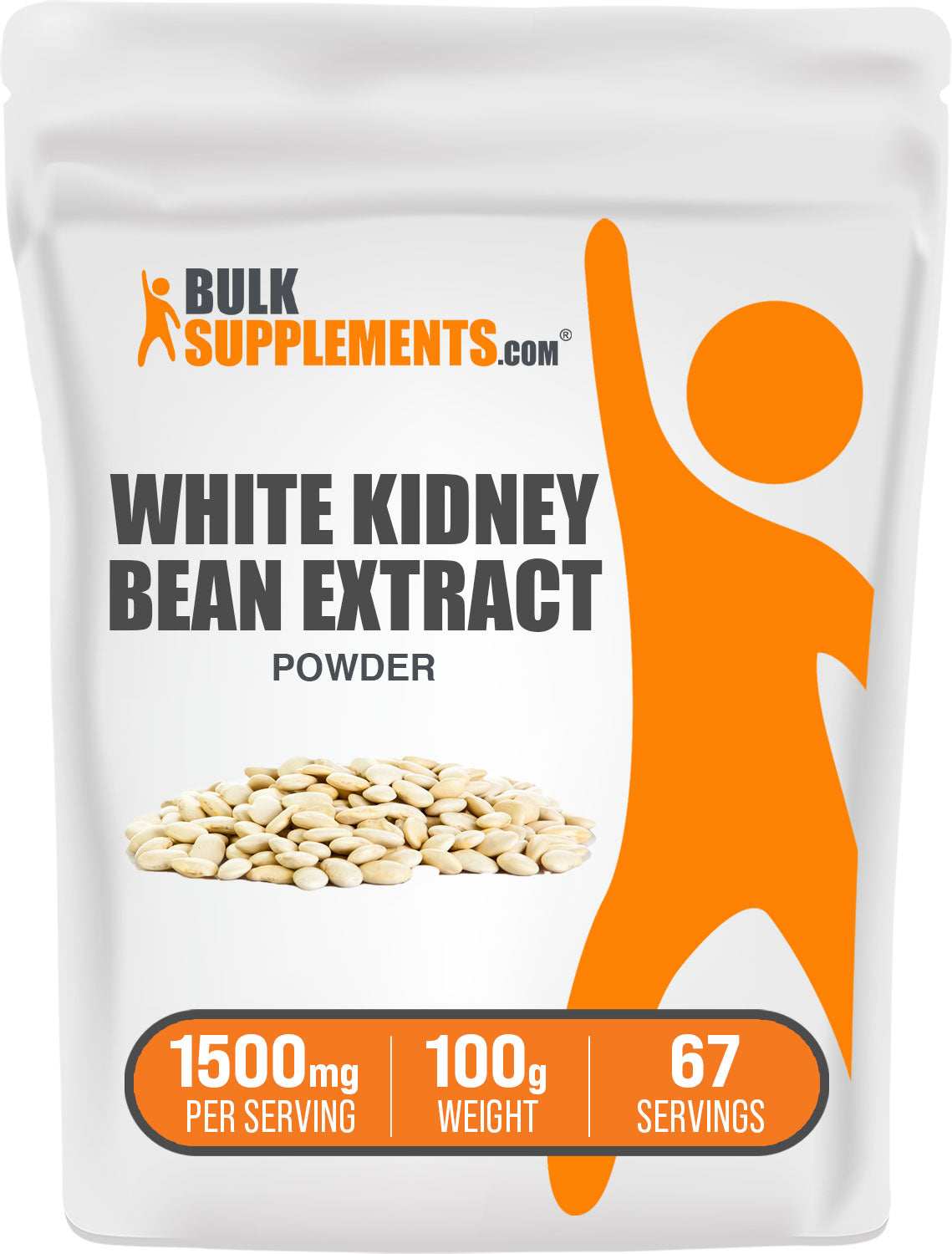 BulkSupplements White Kidney Bean Extract Powder 100g bag