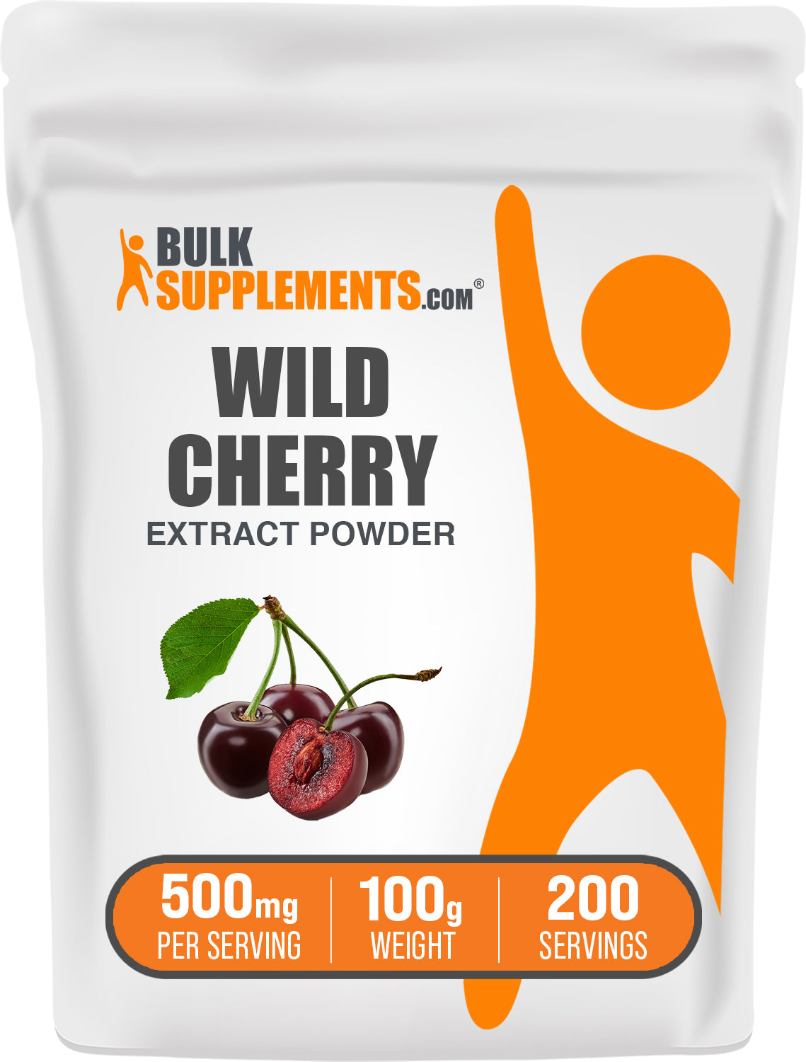 BulkSupplements.com Wild Cherry Extract Powder 100g bag image