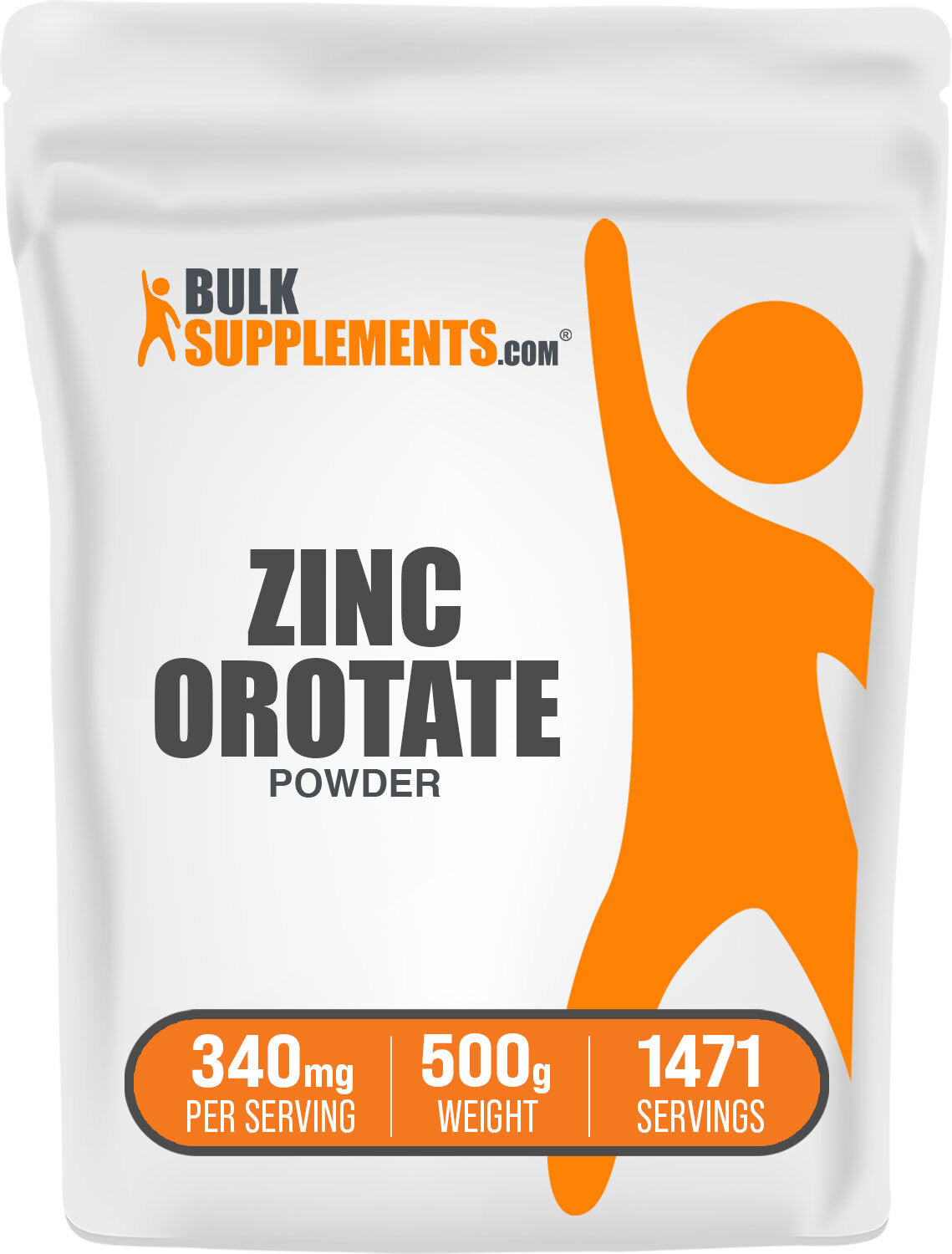 BulkSupplements Zinc Orotate Powder 500g bag