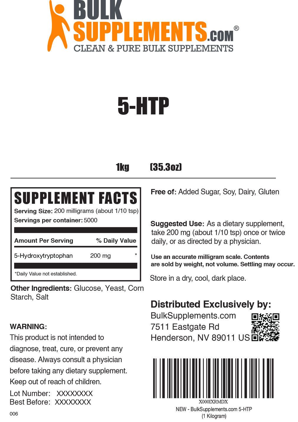 5 htp supplement facts