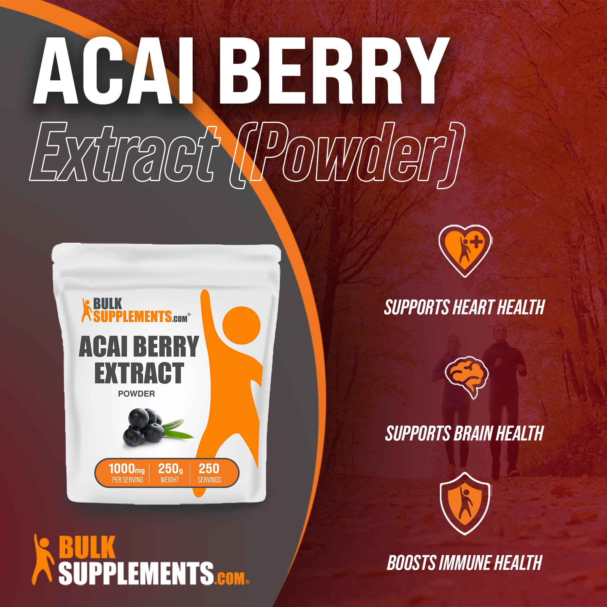 Acai Berry Smoothie Powder for heart, brain and immune health