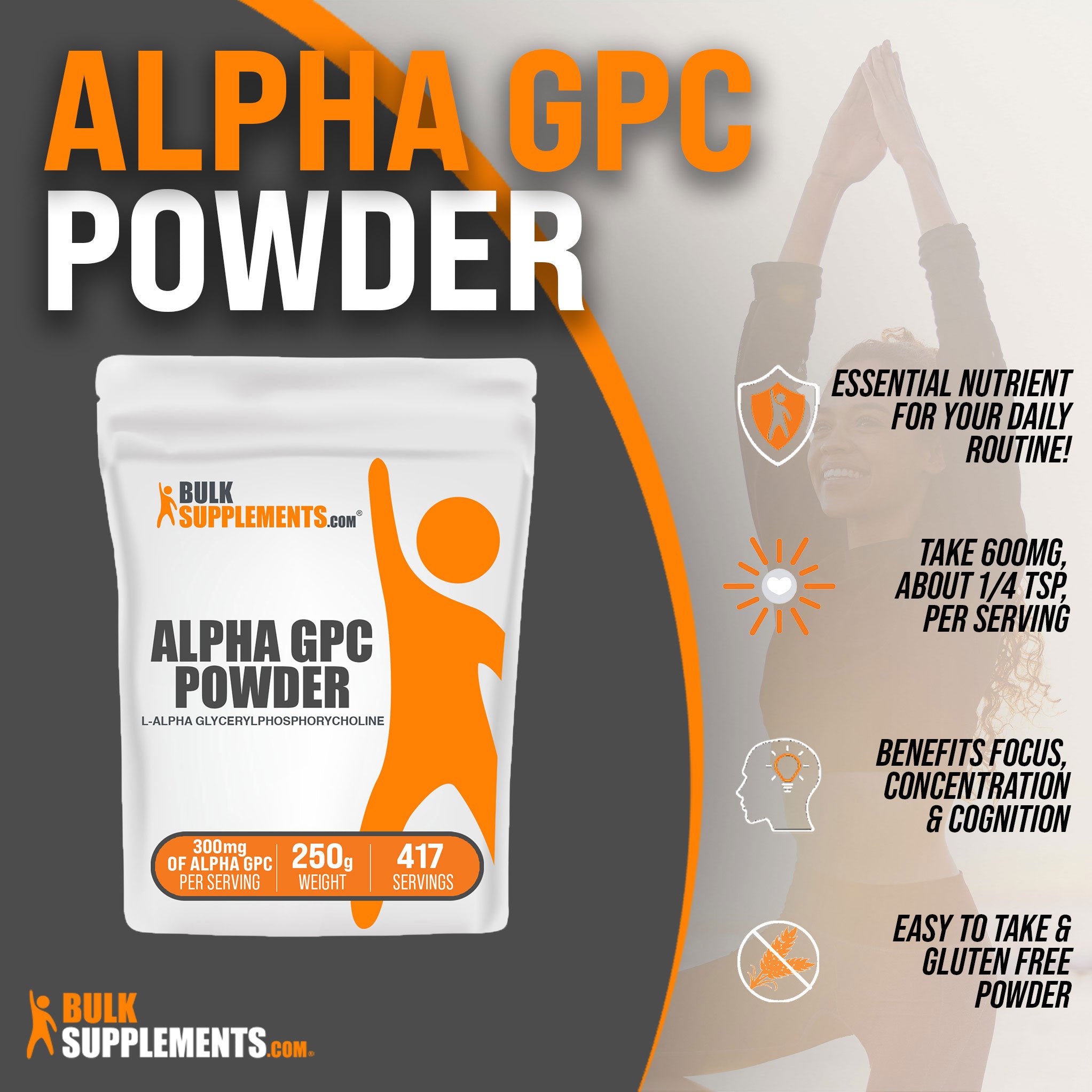 Premium Alpha-GPC 99%: 100g-1kg – Glycerylphosphorylcholine, Focus