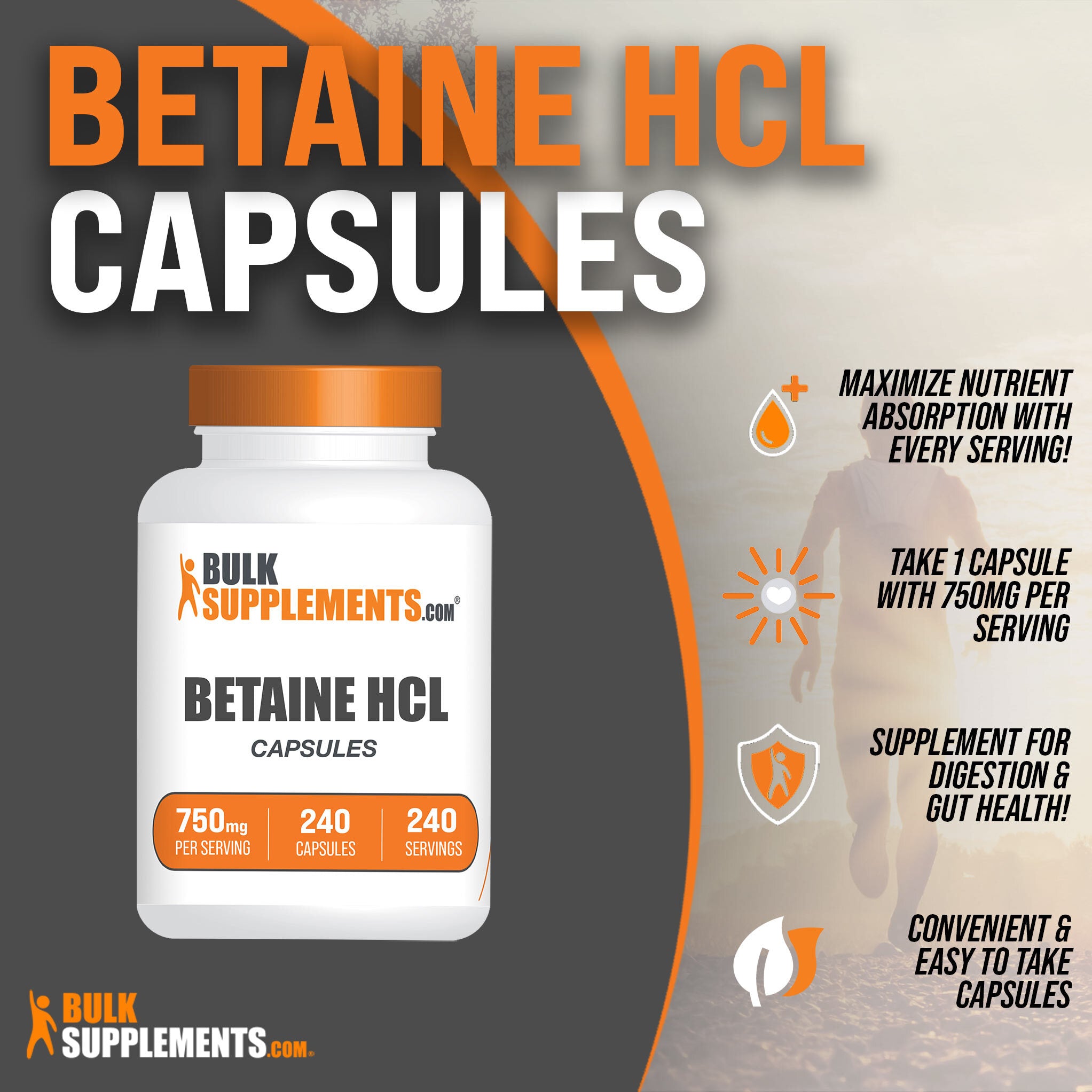 Cápsulas de betaína HCl