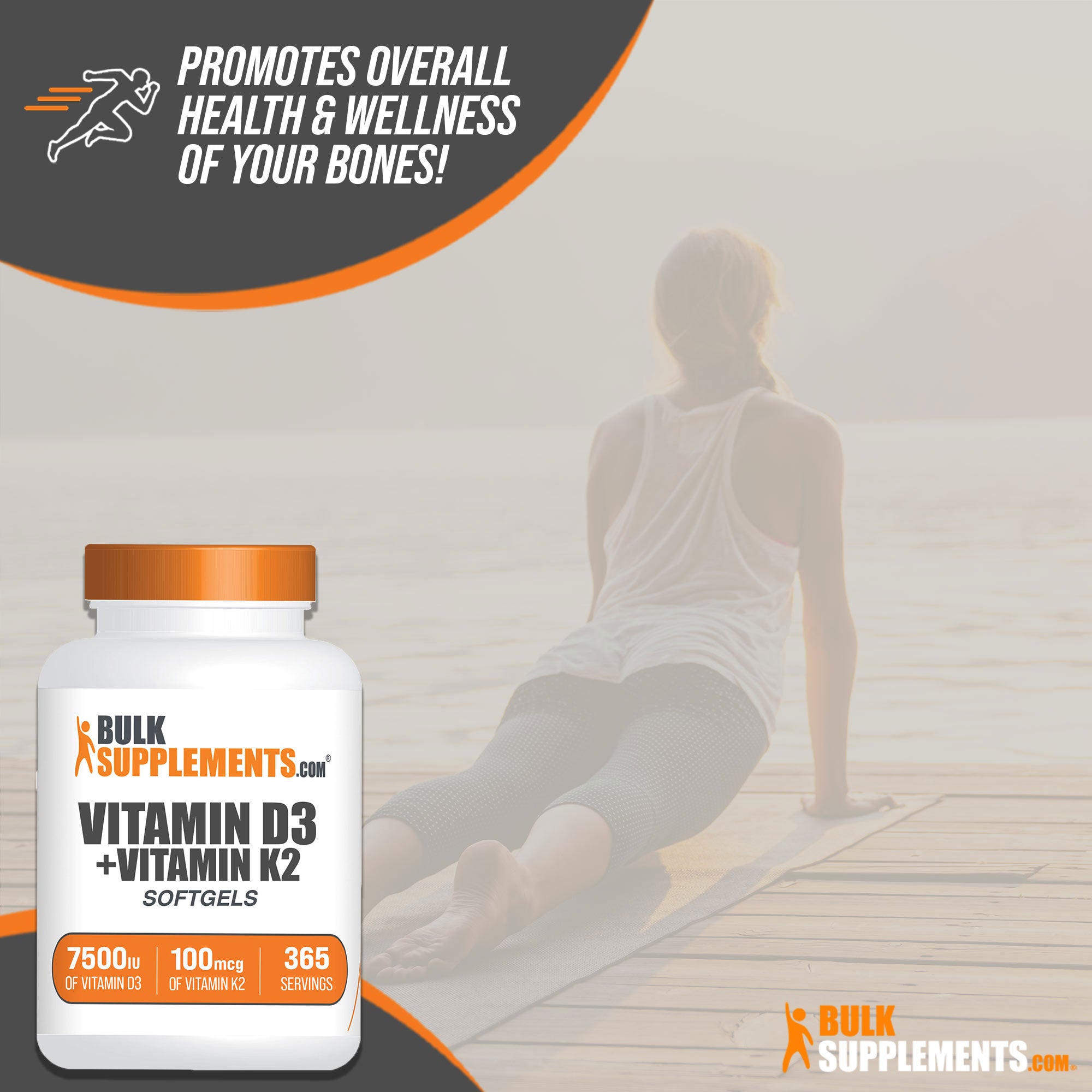 Vitamin D3 + K2 Softgels overall wellness benefit