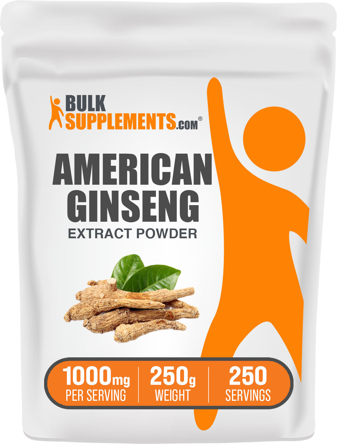 BulkSupplements.com American Ginseng Extract Powder 250g Bag